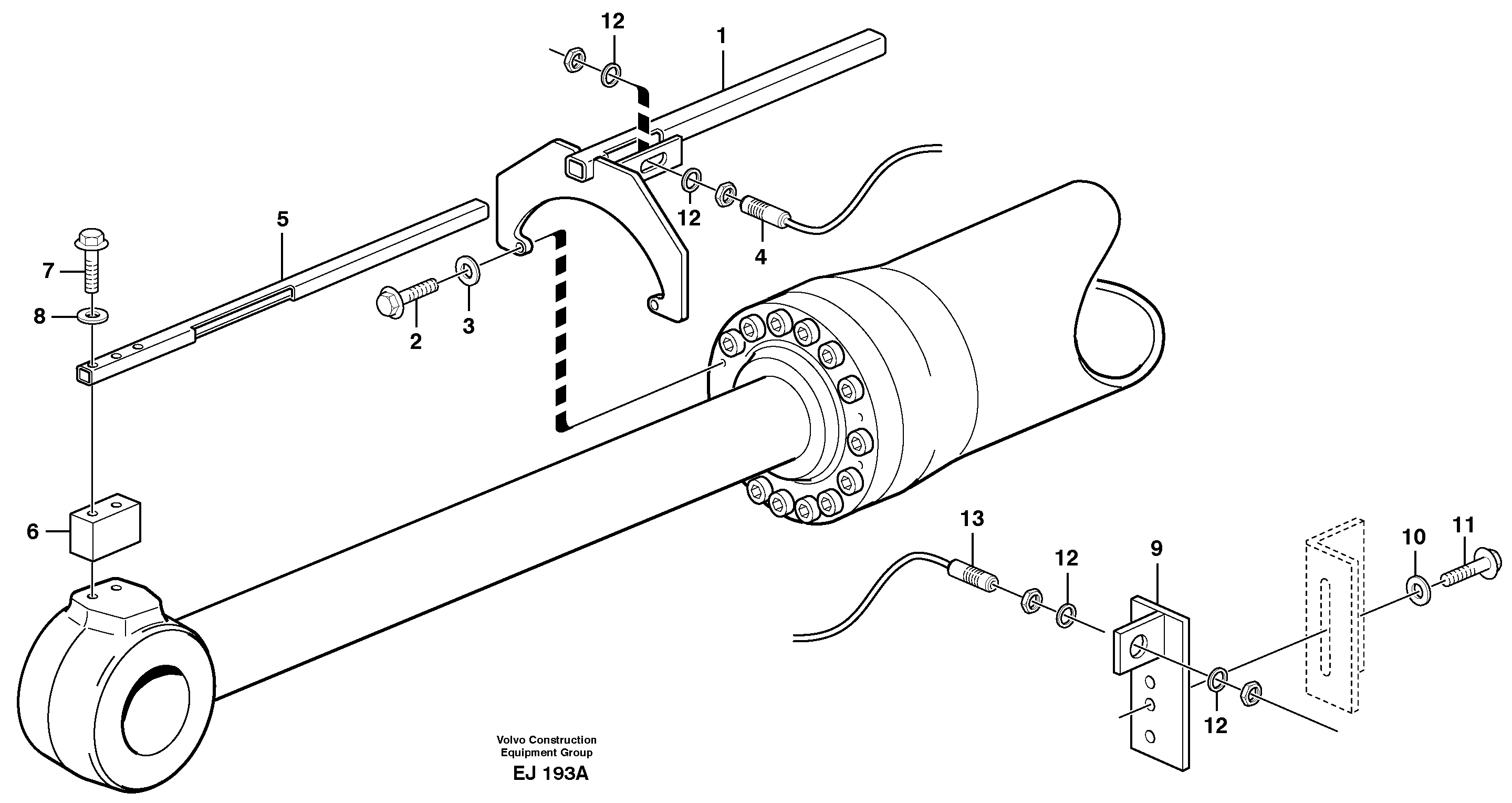 Bucket positioner and boom kickout — volvo parts diagram