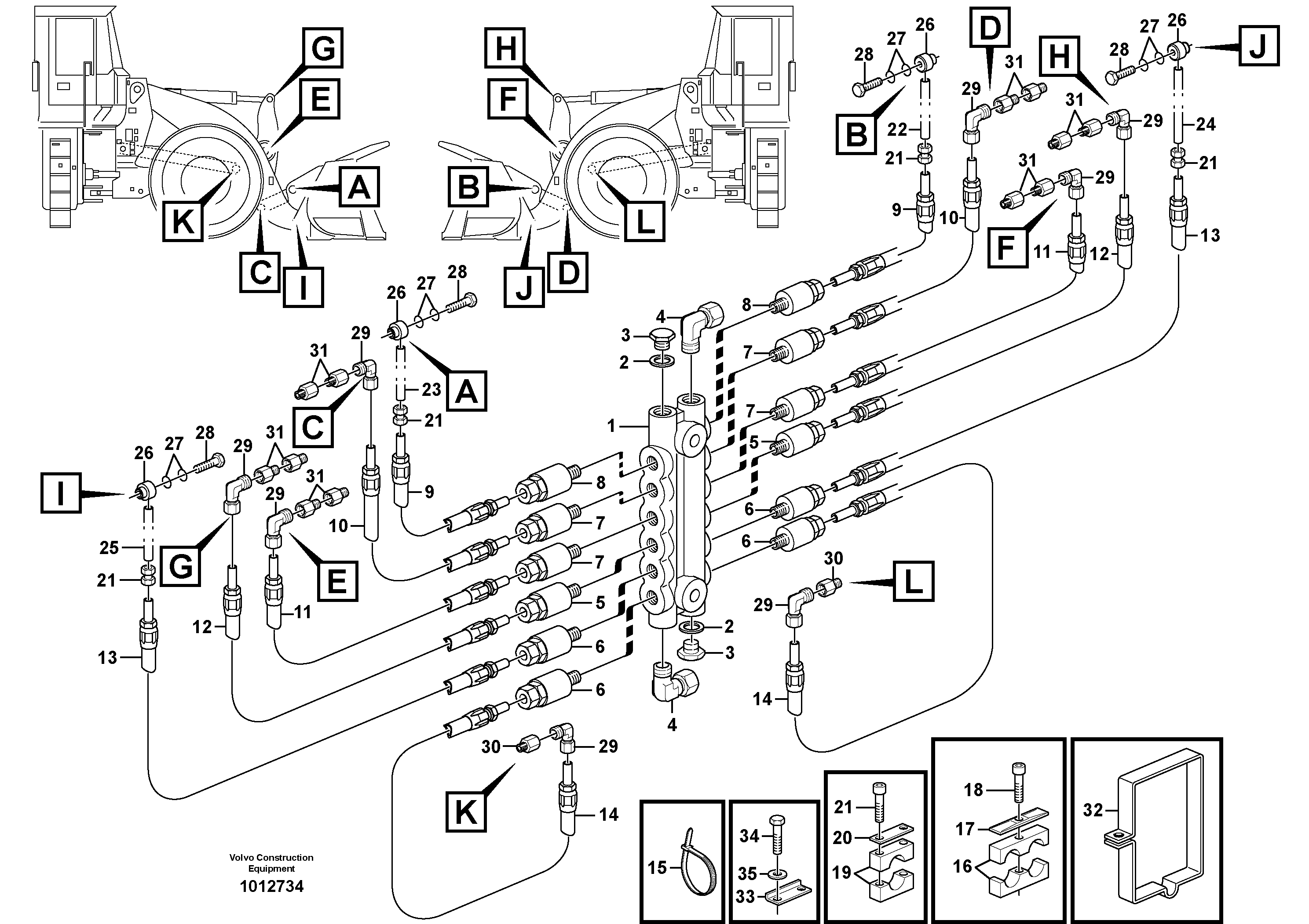 Central lubrication, B3 80731 — volvo parts diagram