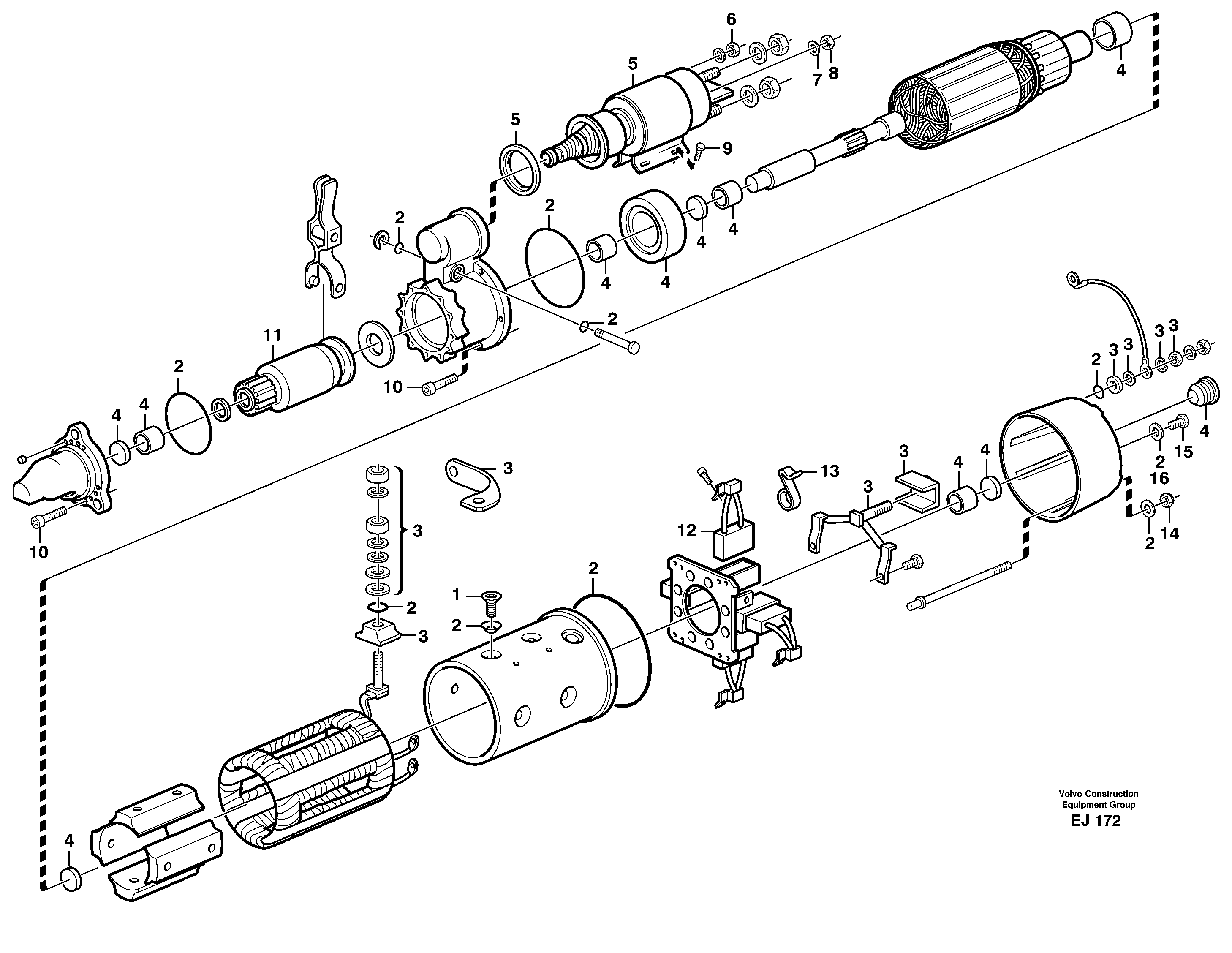 Starter motor — volvo parts diagram
