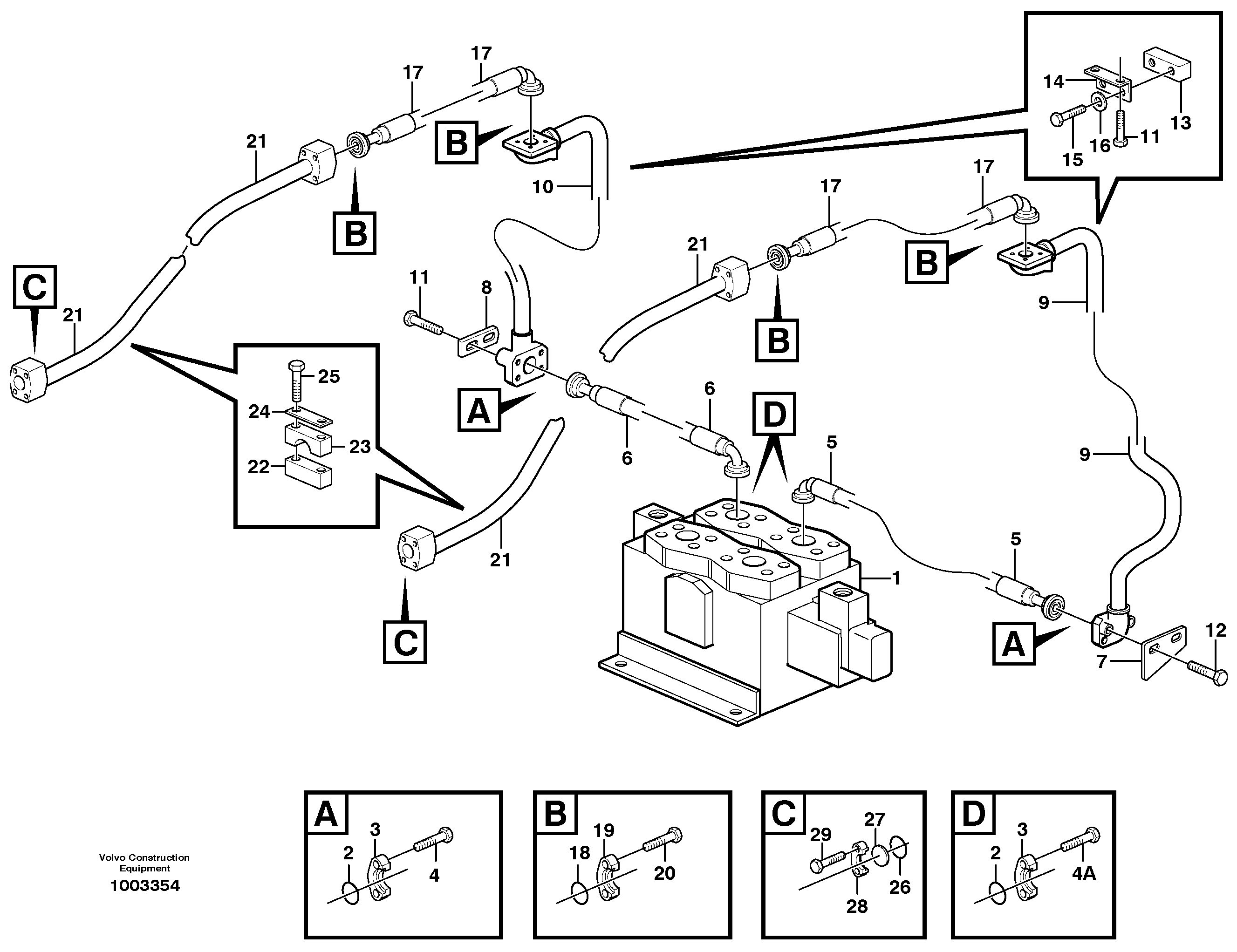 Pressure lines, 3rd function  80294 — volvo parts diagram