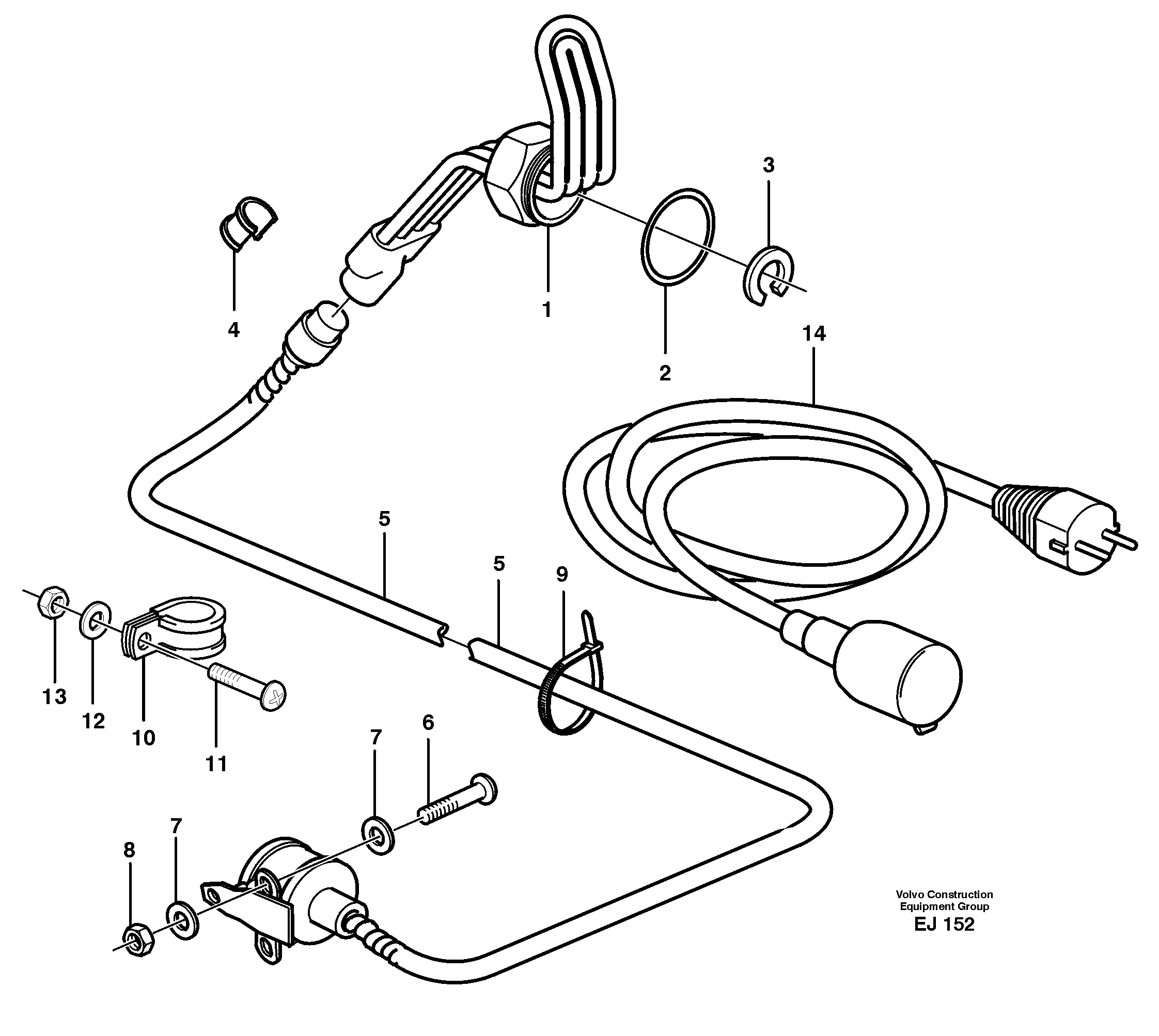 Engine heater  94927 — volvo parts diagram