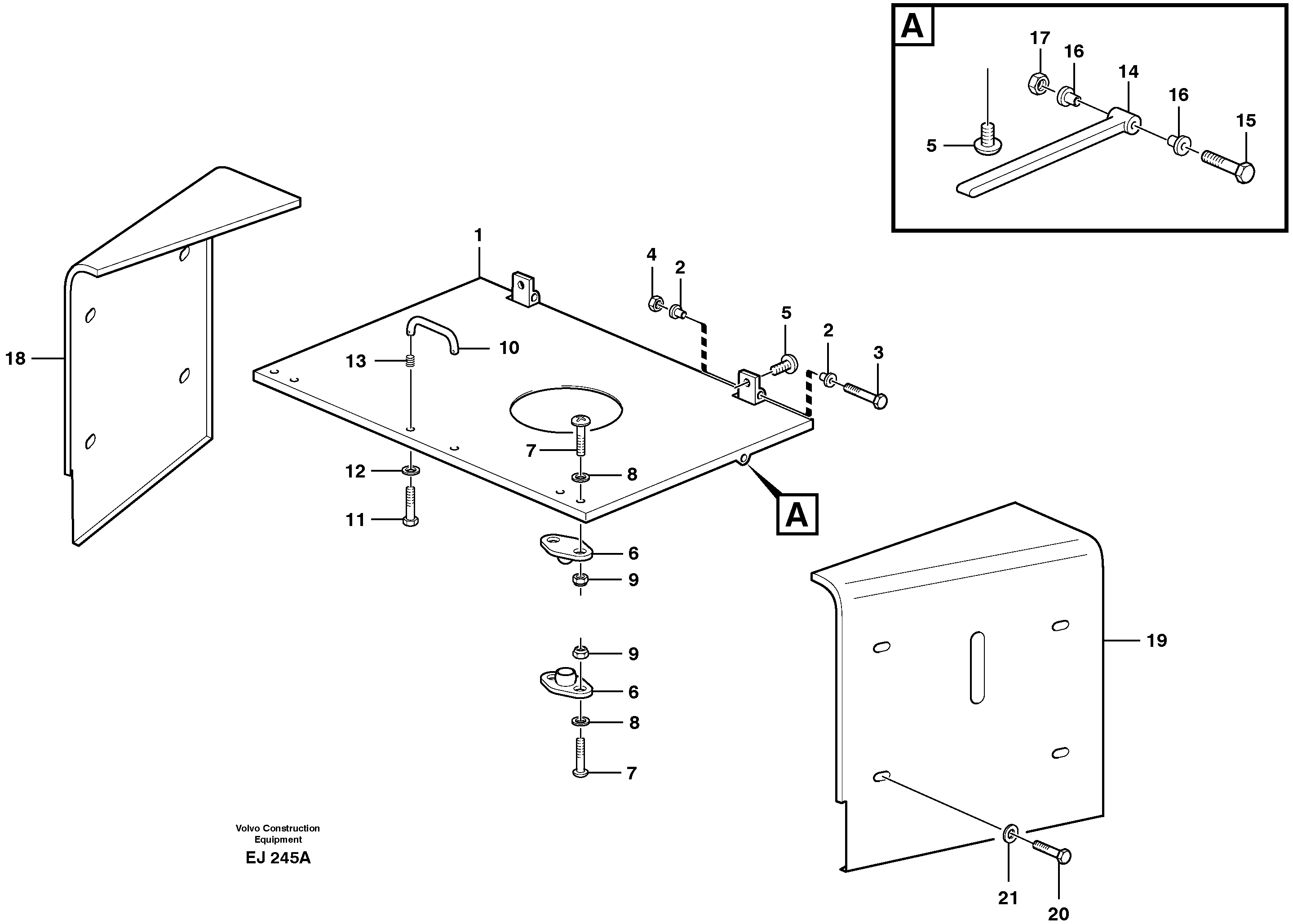 Hatches, hydraulic fluid tank — volvo parts diagram