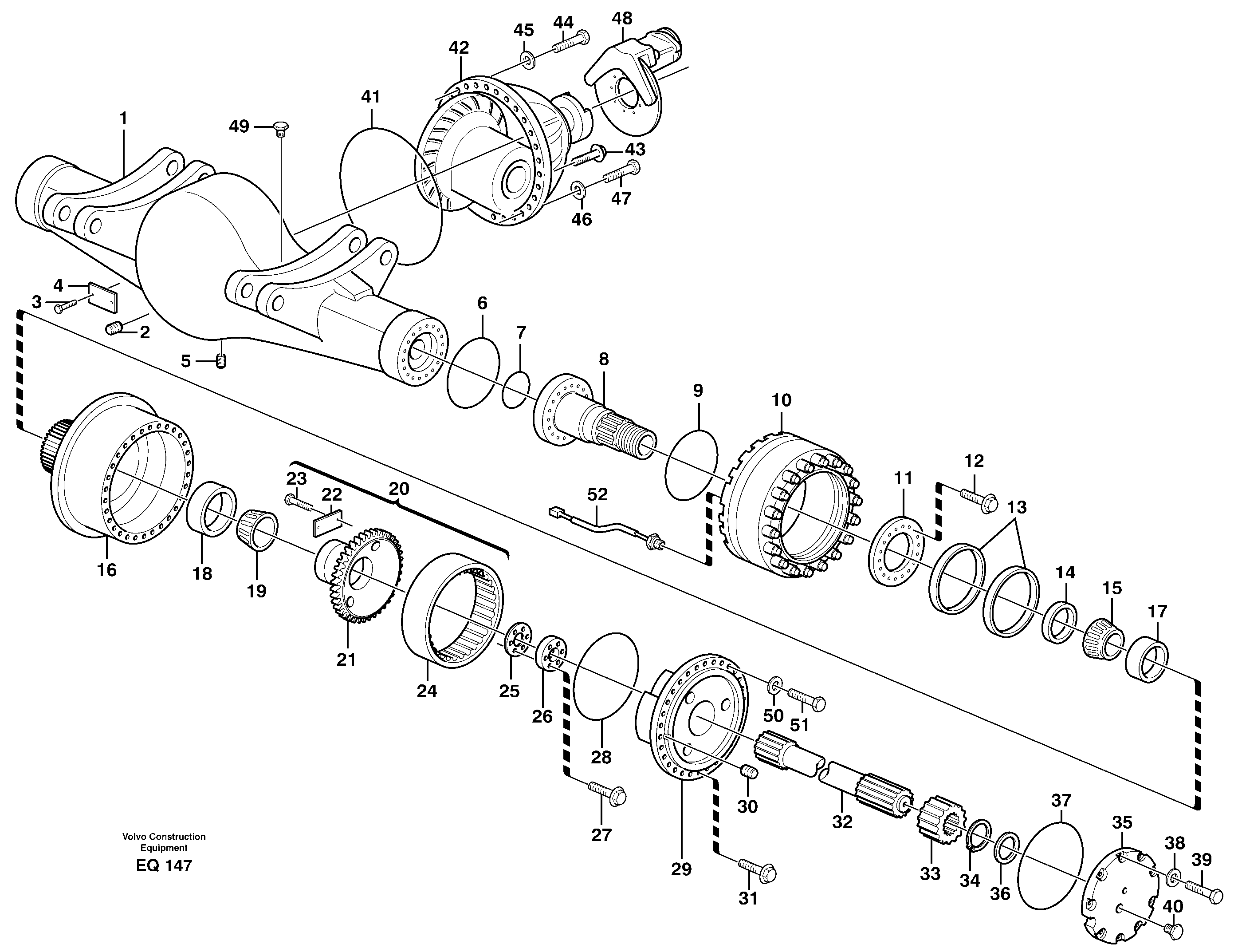 Axle, front  SER NO 61086 - — volvo parts diagram