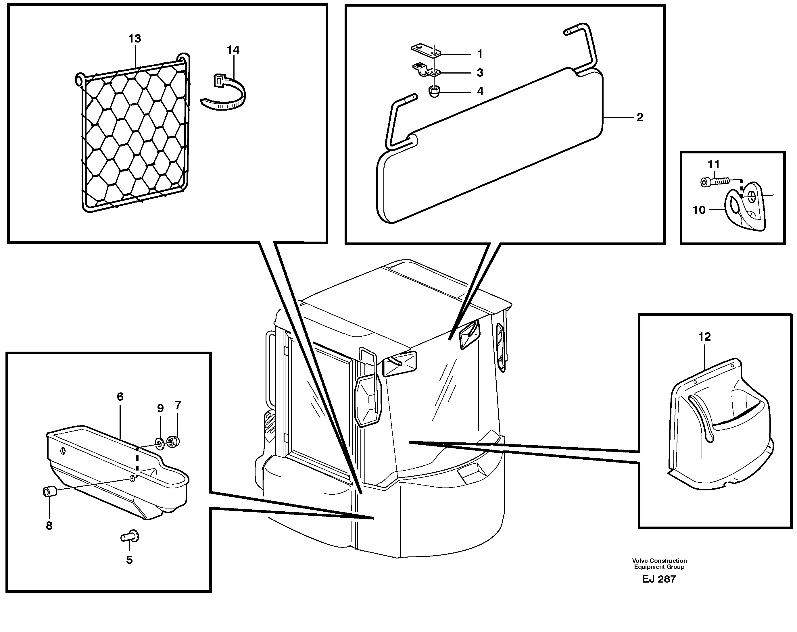 Interior components — volvo parts diagram