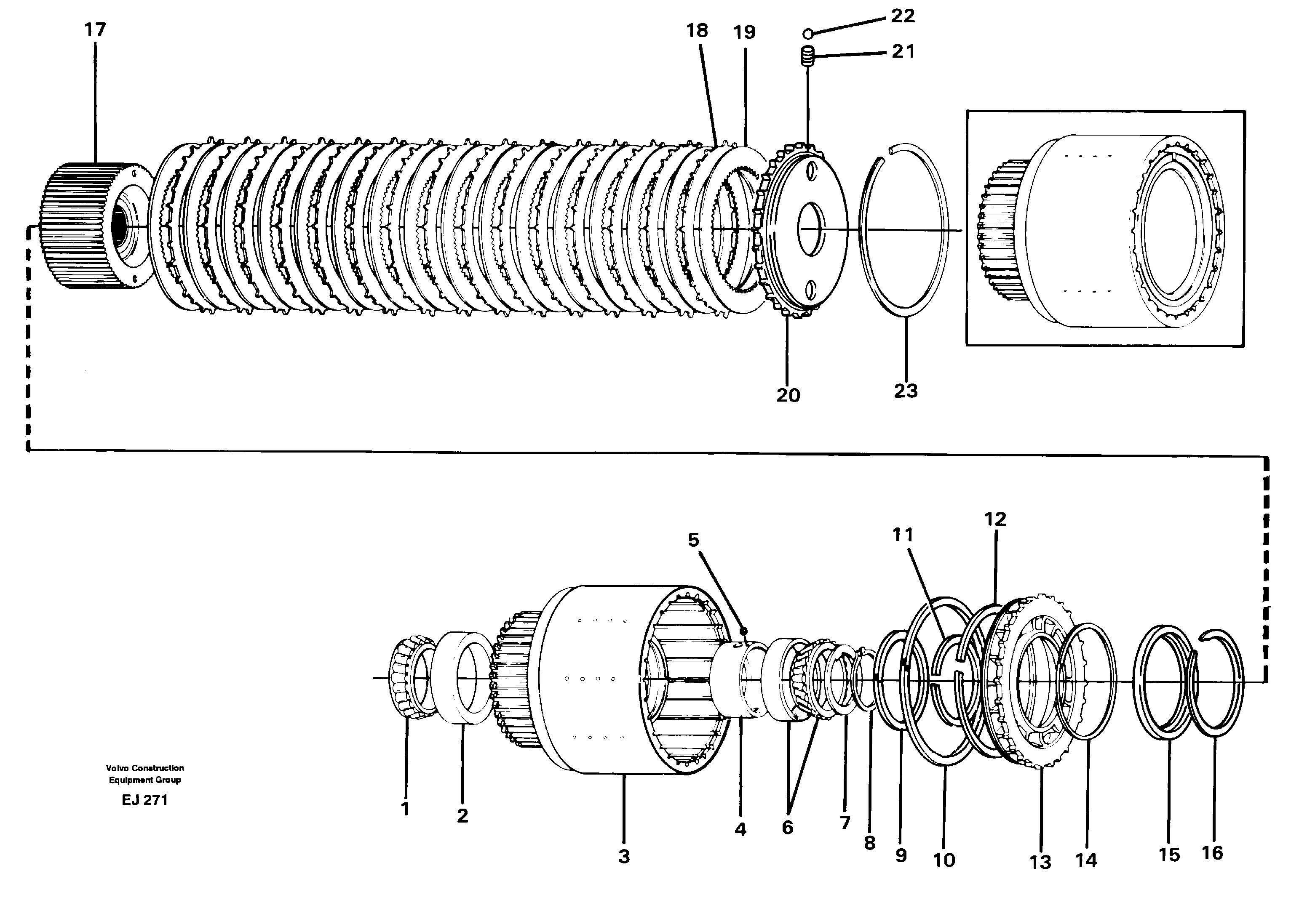 Clutch drum, Third & fourth — volvo parts diagram