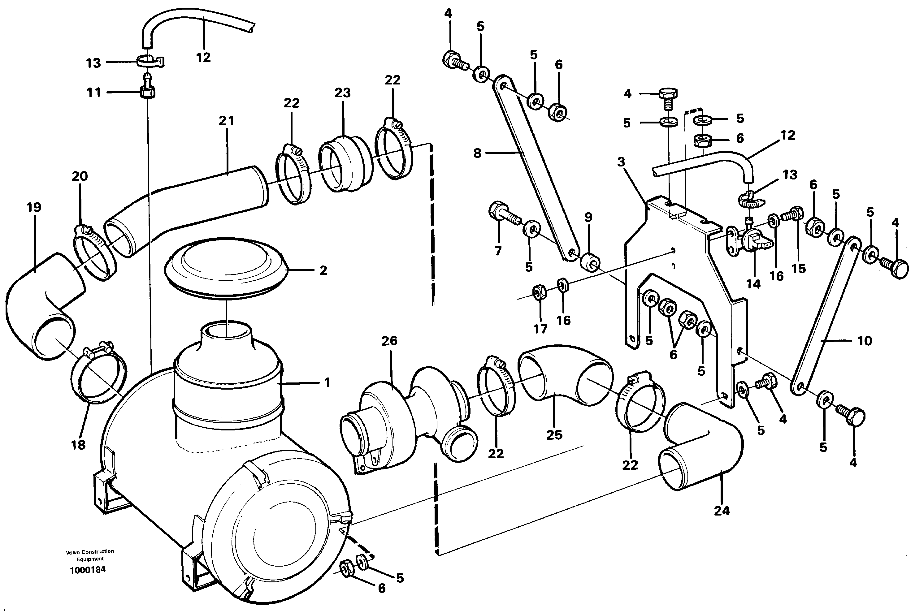 Air filter with fitting parts — volvo parts diagram