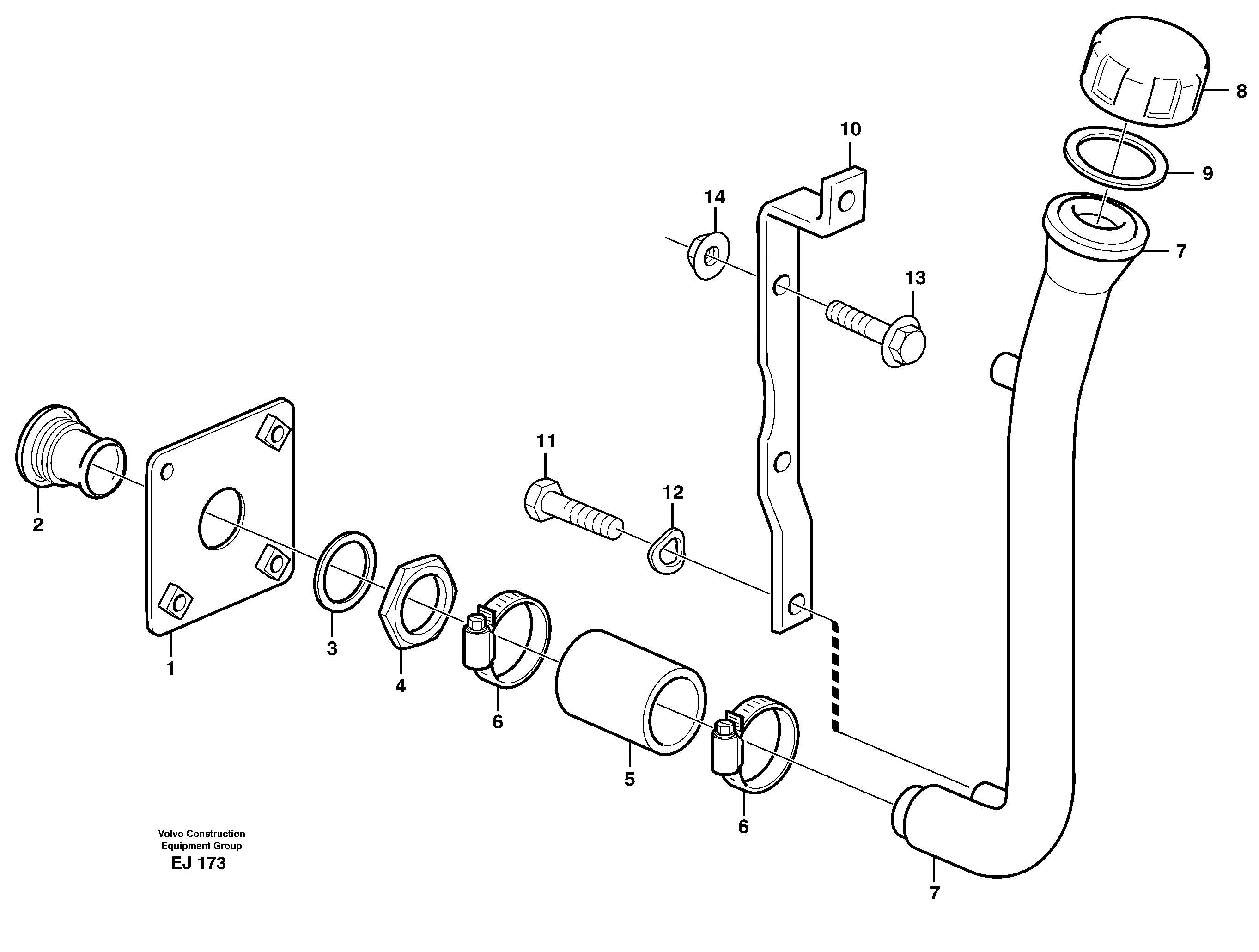 Filler pipe — volvo parts diagram