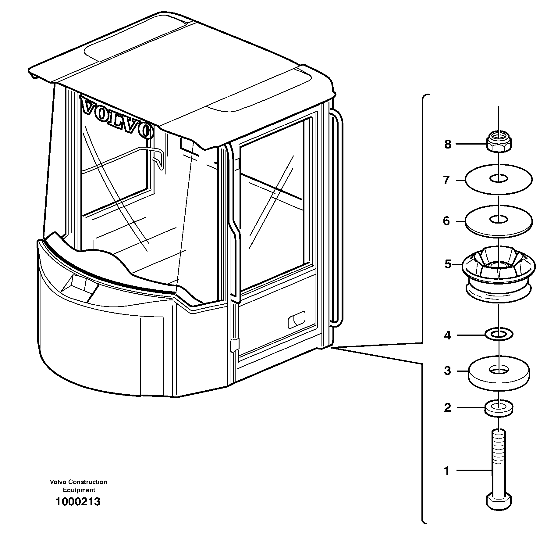 Cab mounting block — volvo parts diagram