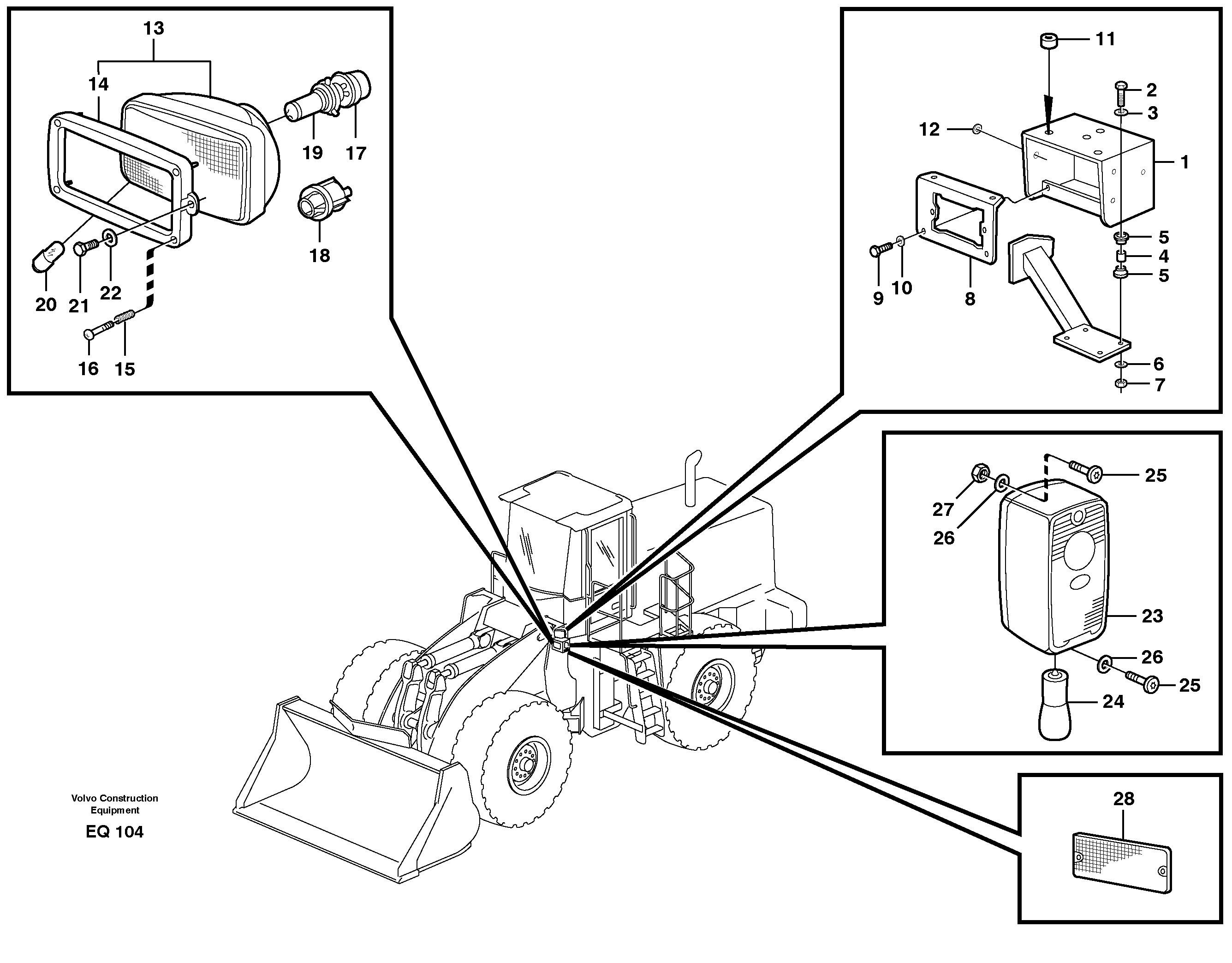 Lighting, front — volvo parts diagram