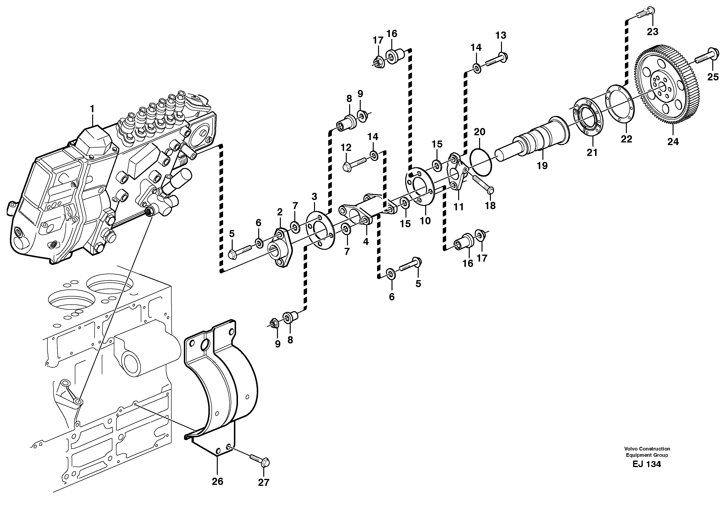 Pump drive — volvo parts diagram