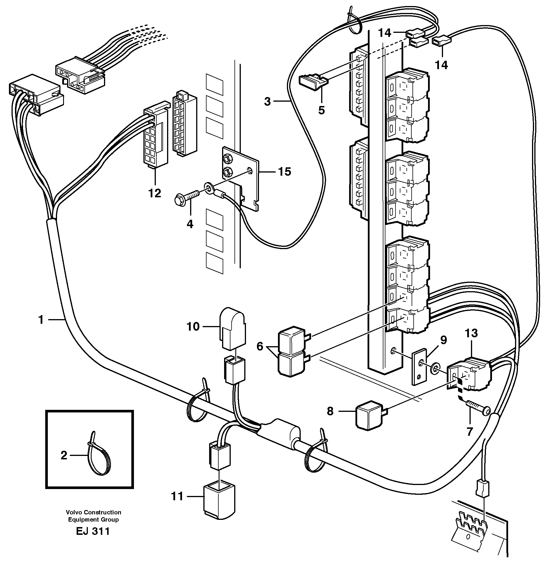 Cable harness, air conditioning — volvo parts diagram
