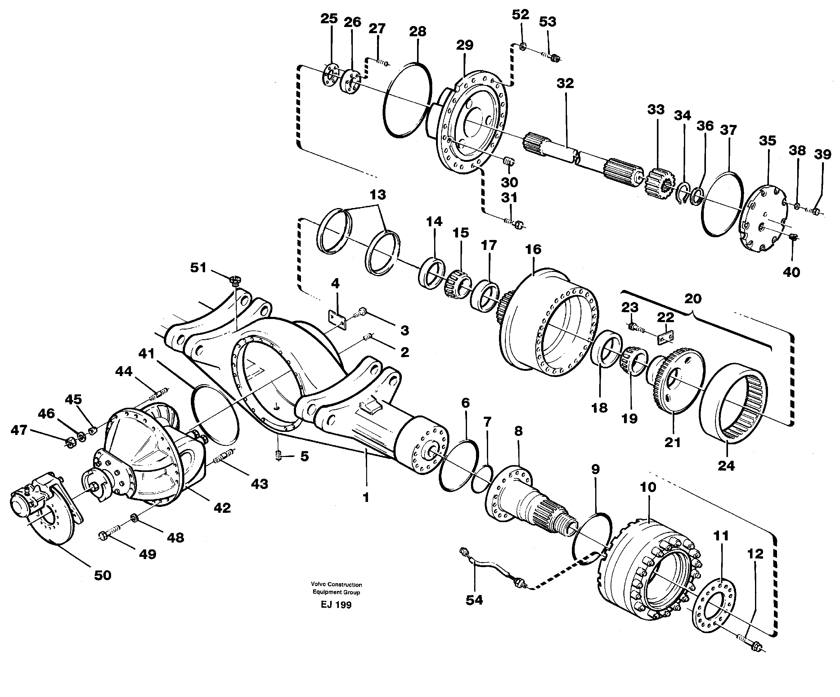 Axle, front  SER NO - 61085 — volvo parts diagram