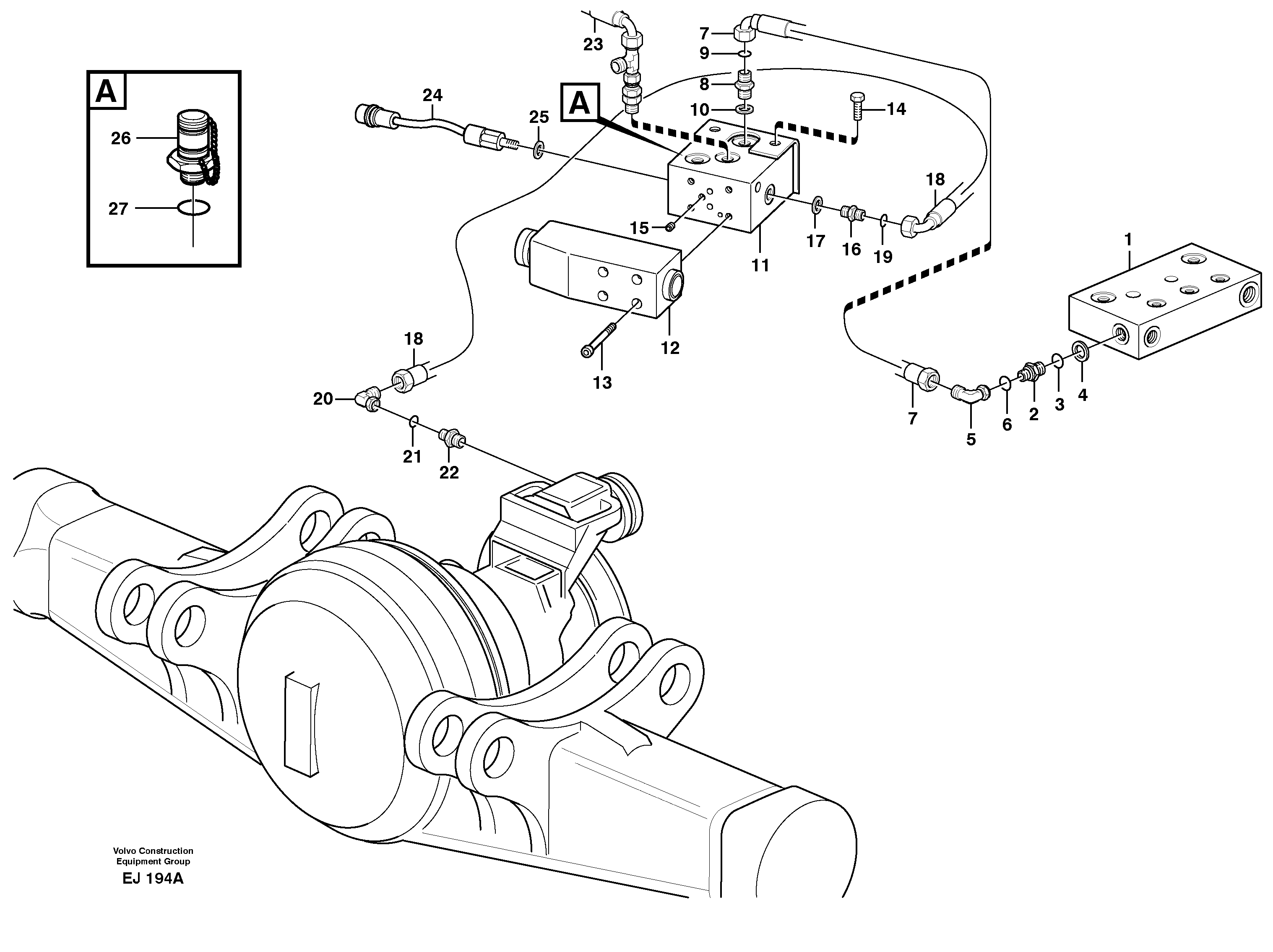 Parking brake system — volvo parts diagram