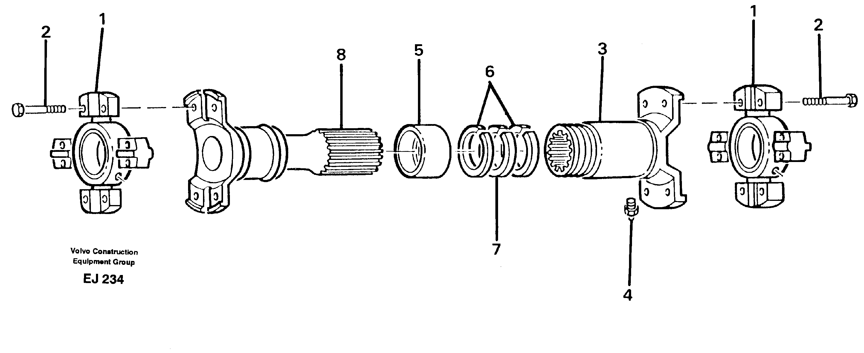 Propeller shaft — volvo parts diagram