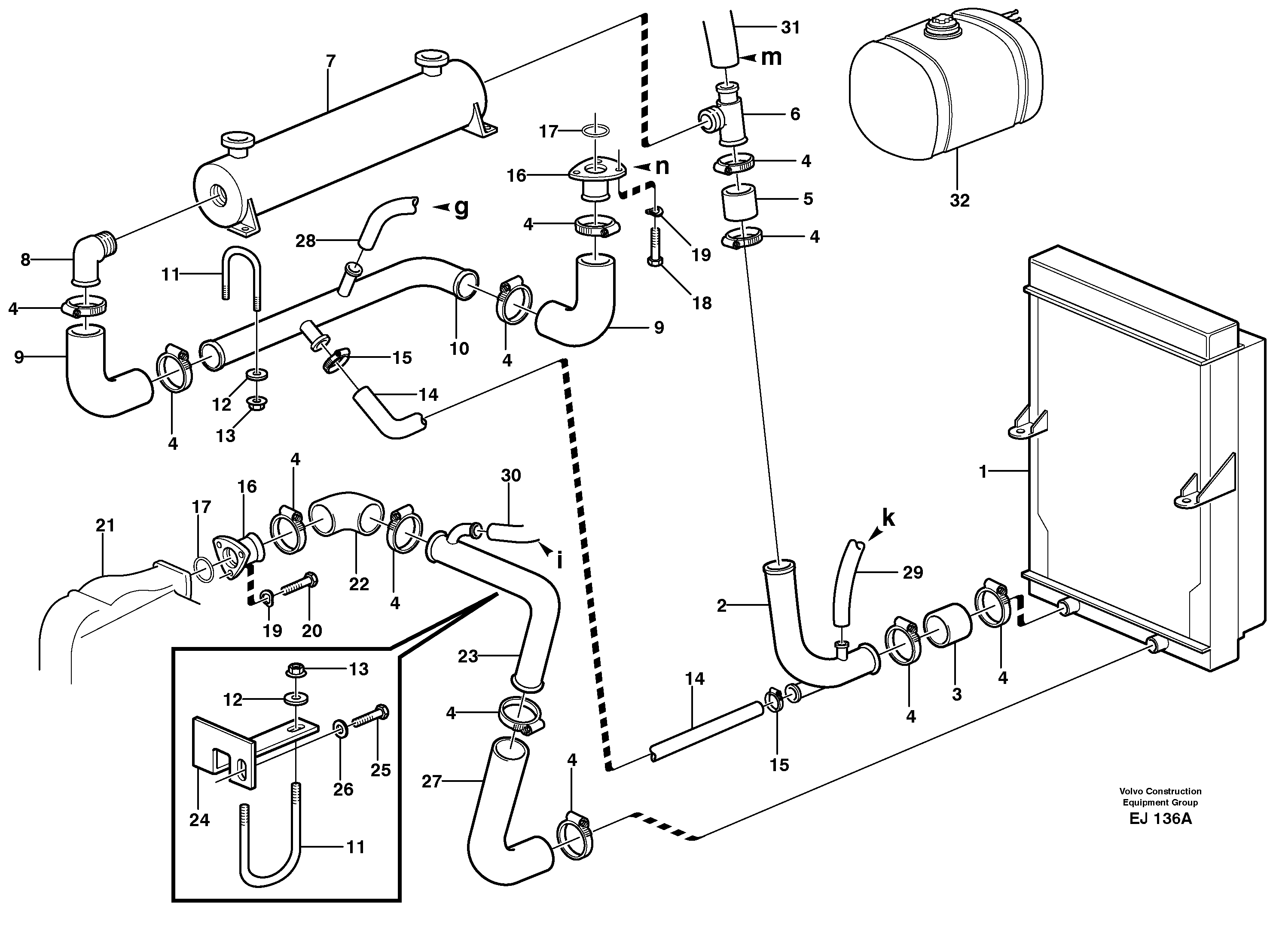 Cooling system — volvo parts diagram