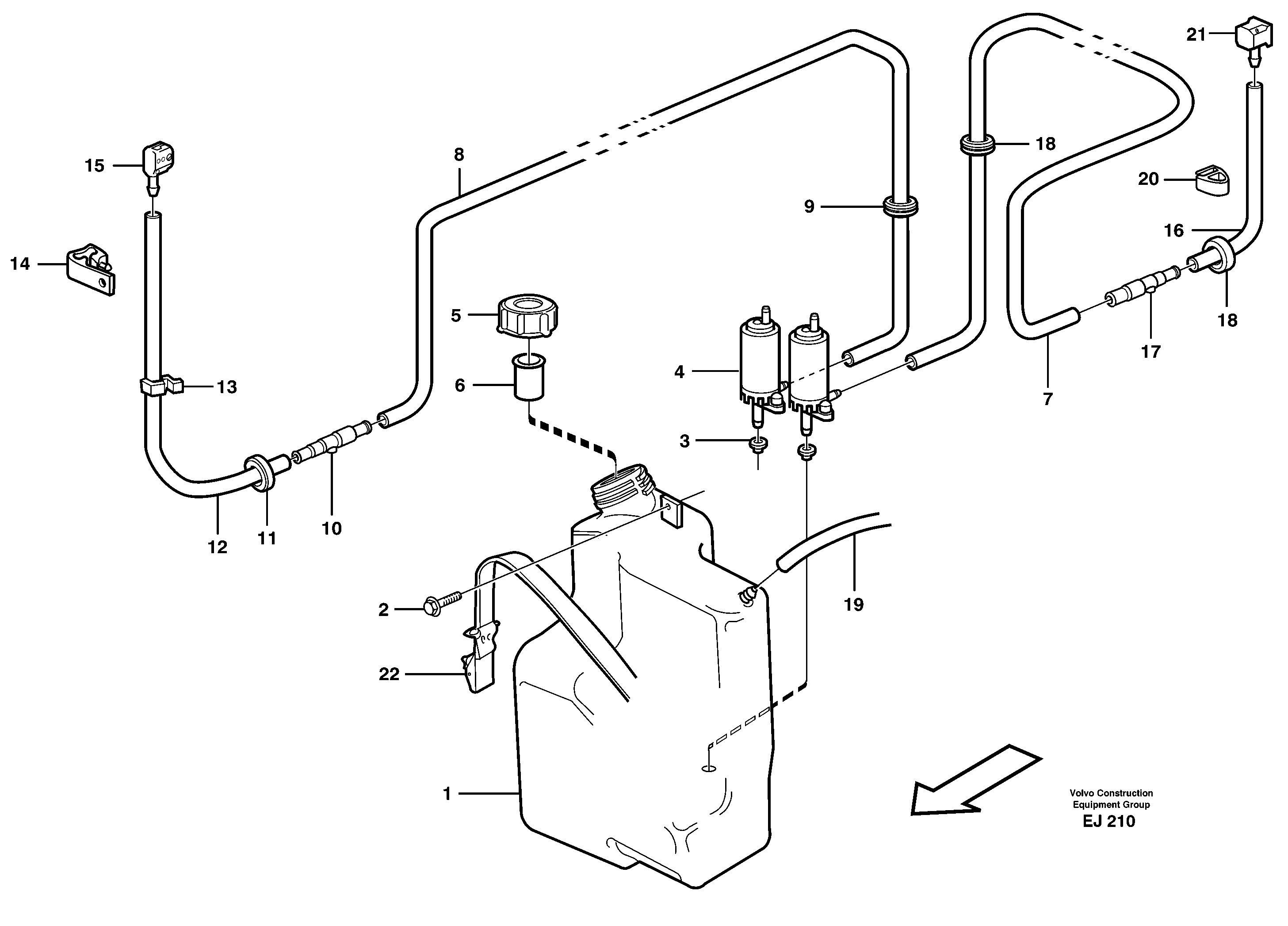 Windshield washer — volvo parts diagram