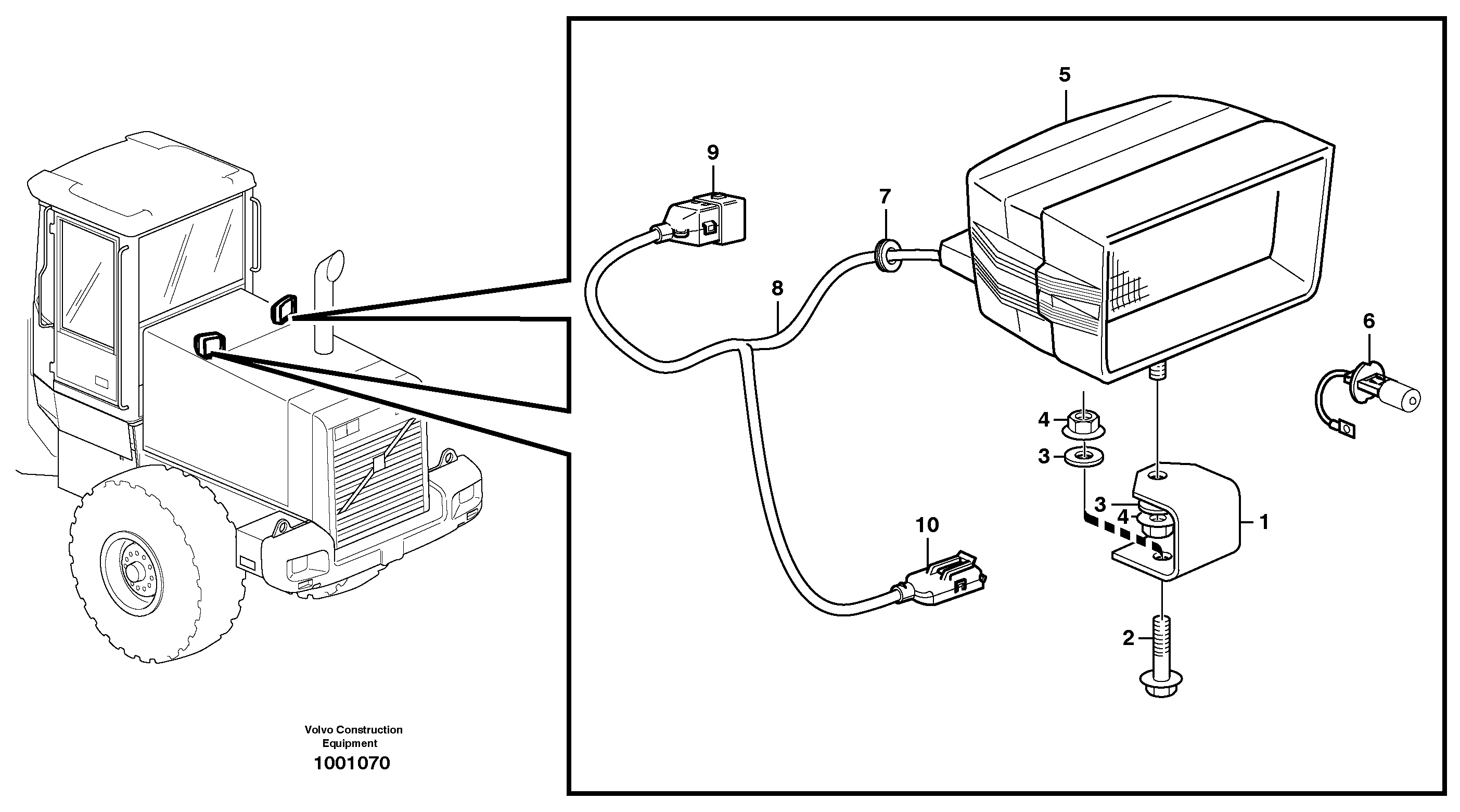 Work lights, rear — volvo parts diagram