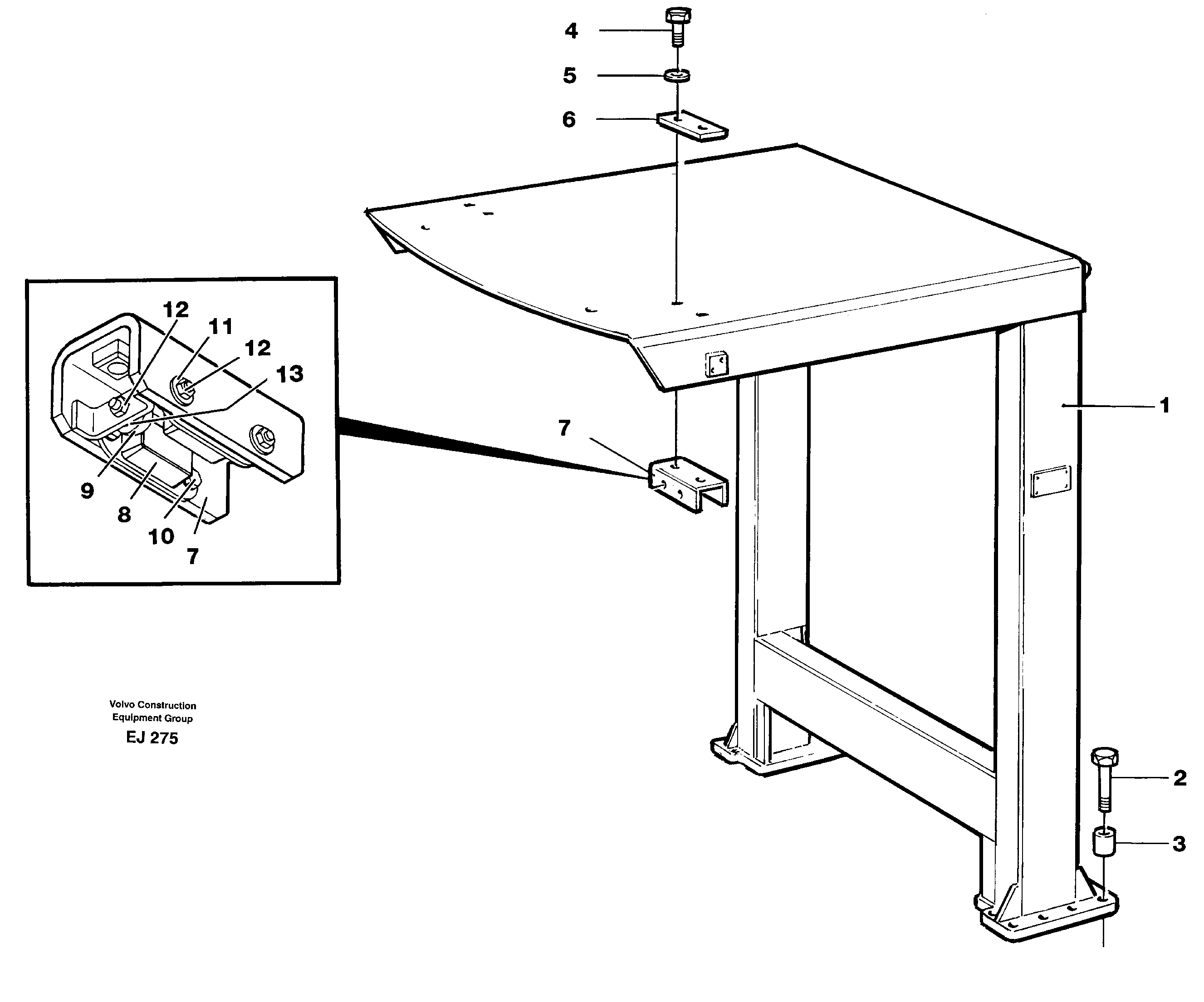 Roll-over bar — volvo parts diagram