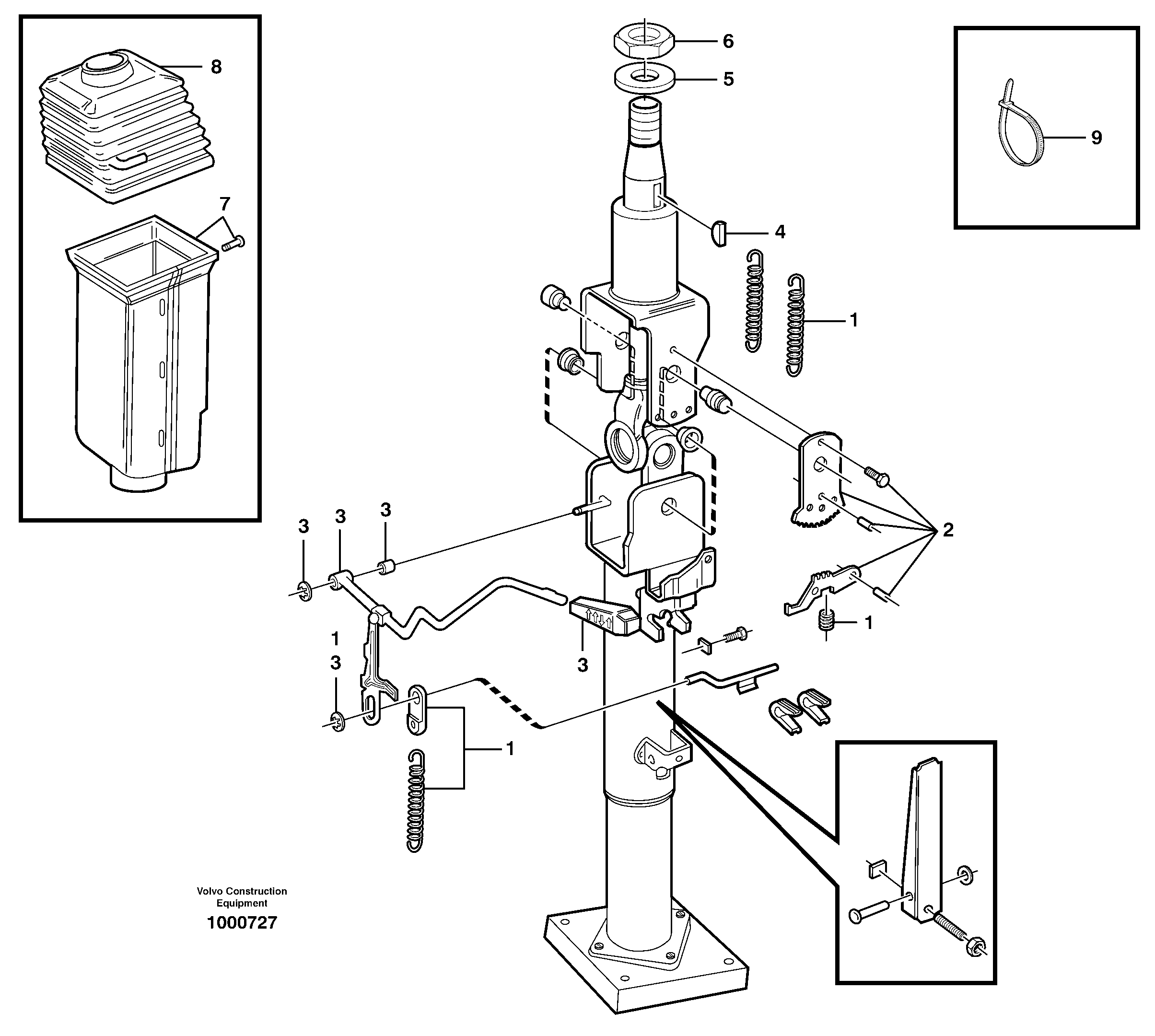 Adjustable steering wheel.  SER NO 61098 - — volvo parts diagram