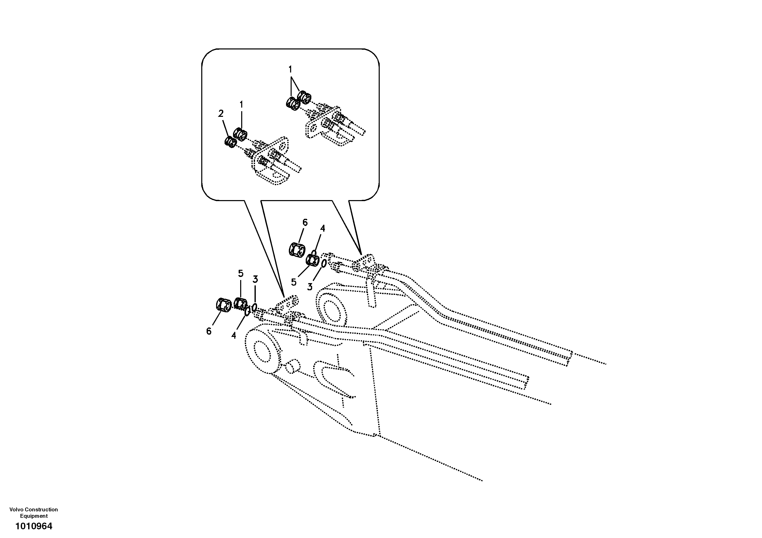 Working hydraulic, hydraulic plugs for no dipper arm — volvo parts diagram