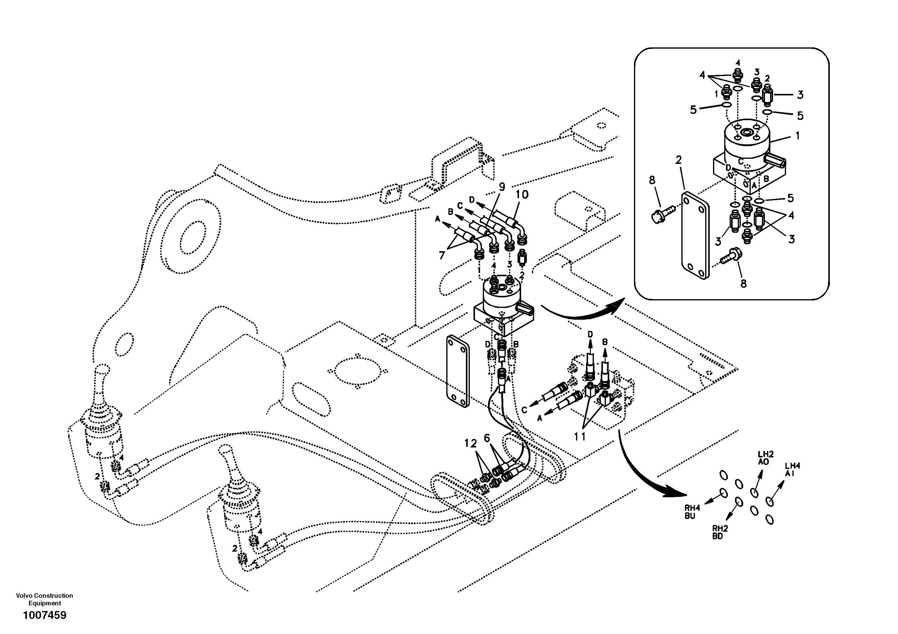 Servo system, changing lever function — volvo parts diagram
