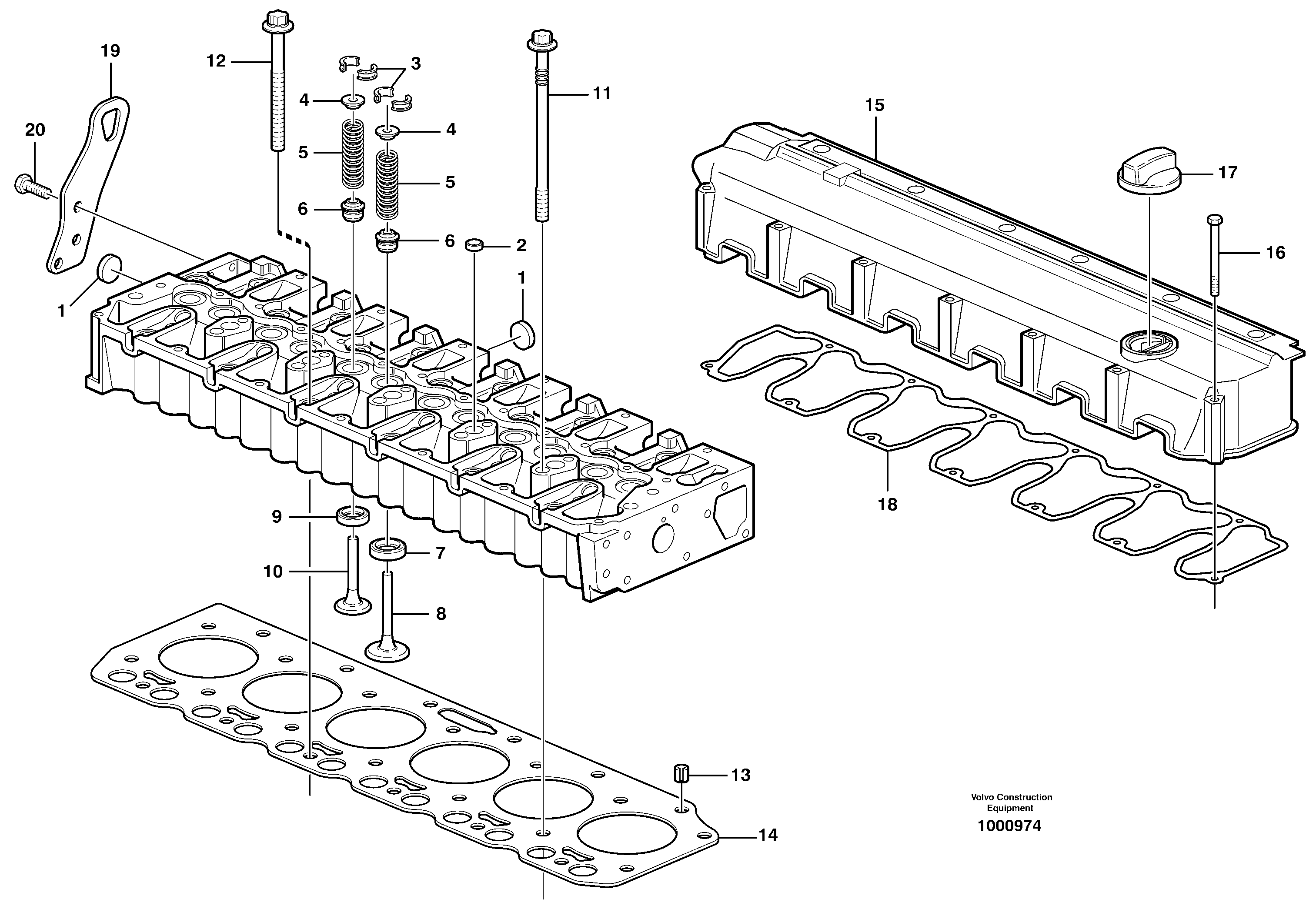 Cylinder head — volvo parts diagram