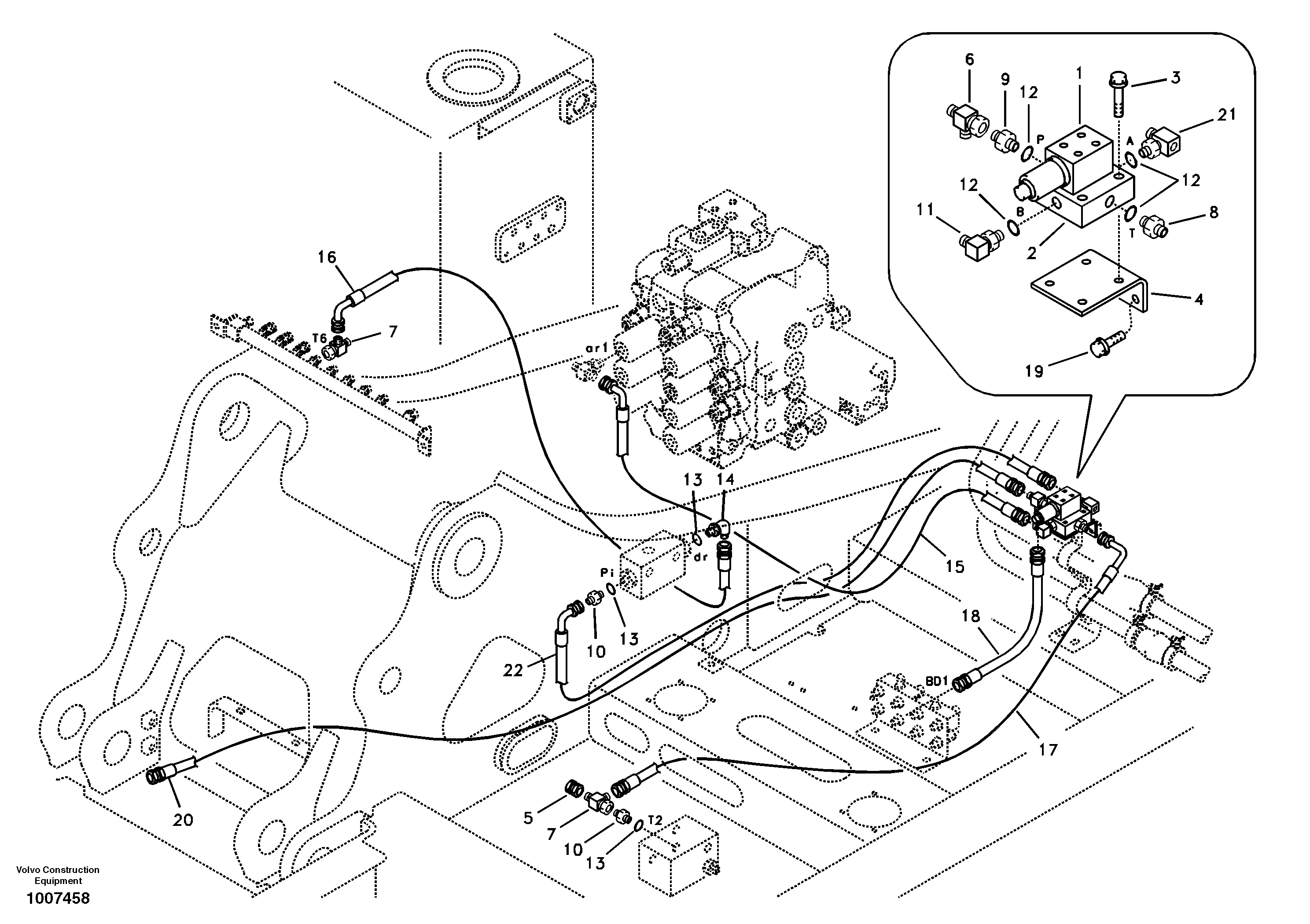 Servo system, control valve to solenoid valve — volvo parts diagram