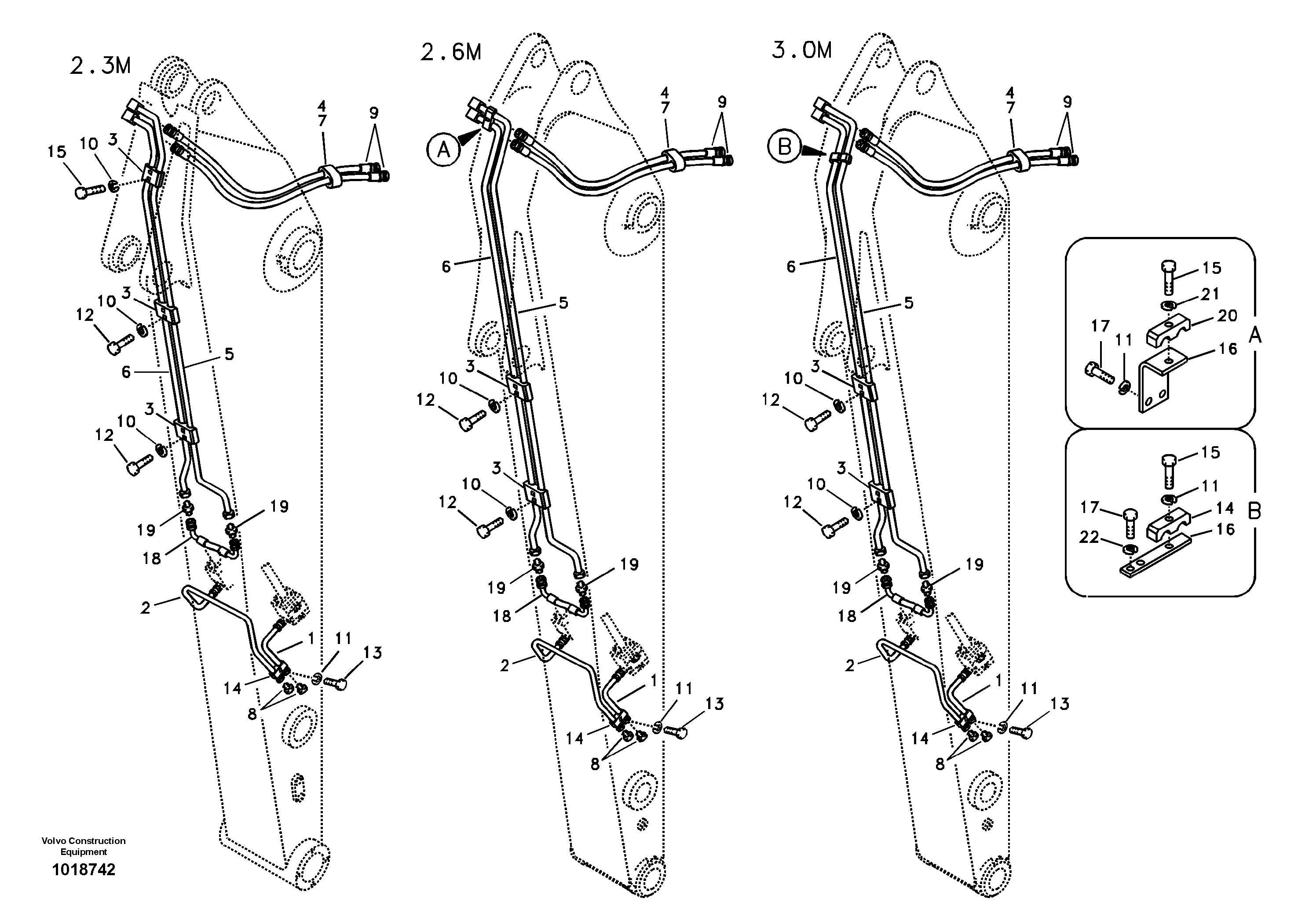 Working hydraulic, slope and rotator on dipper arm — volvo parts diagram