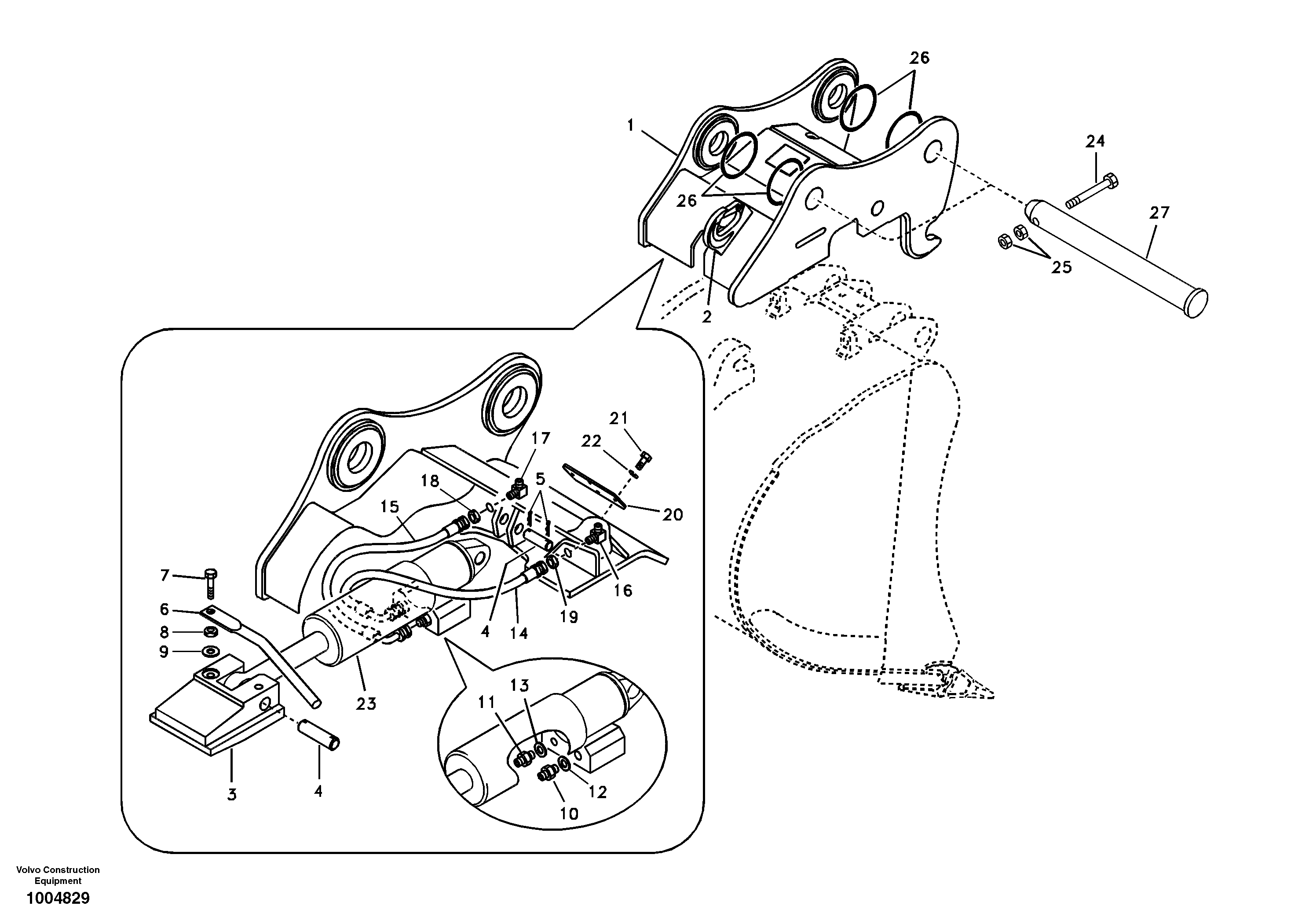 Attachment bracket, quickfit — volvo parts diagram