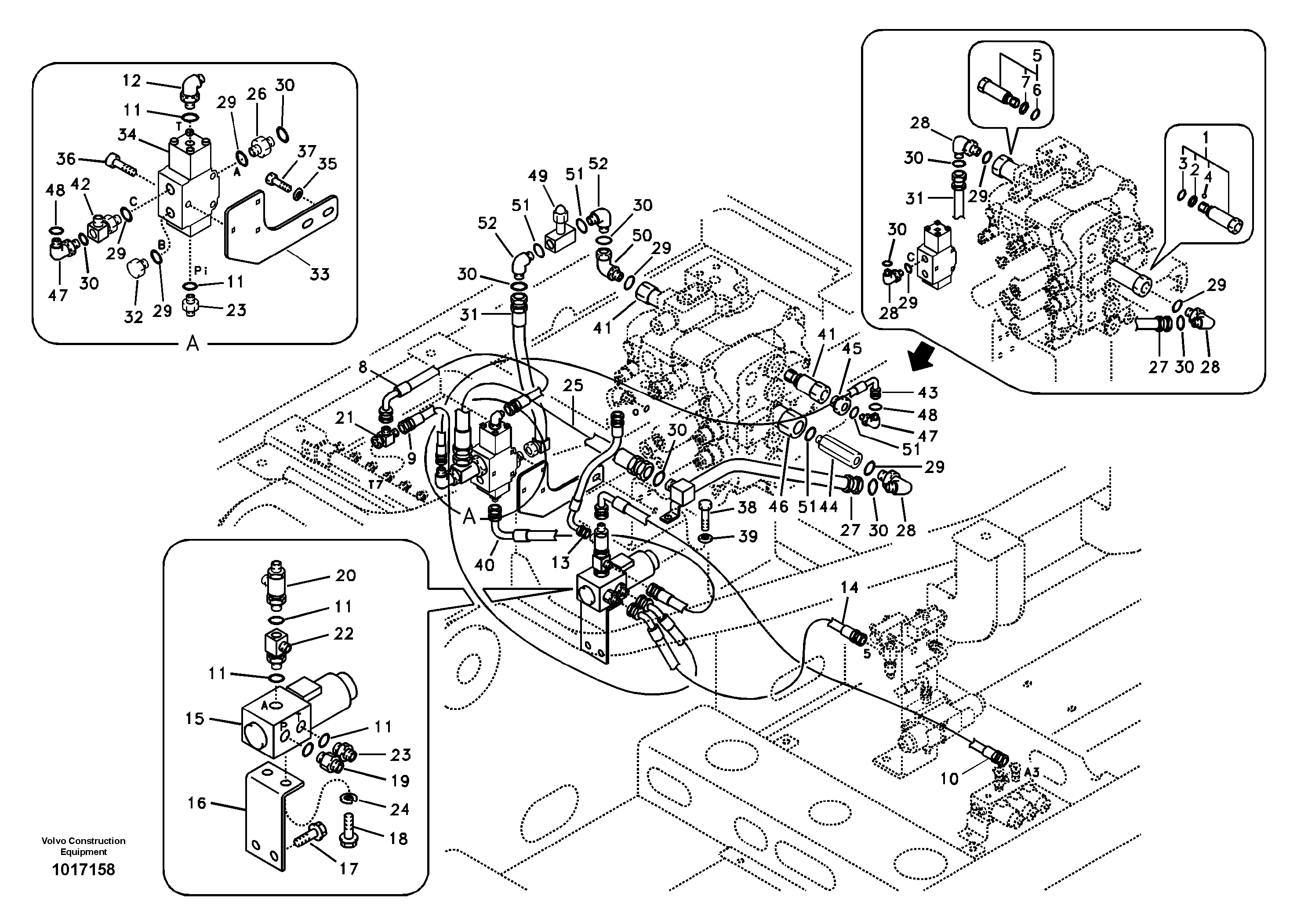 Working hydraulic, hammer and shear for 2nd pump flow — volvo parts diagram