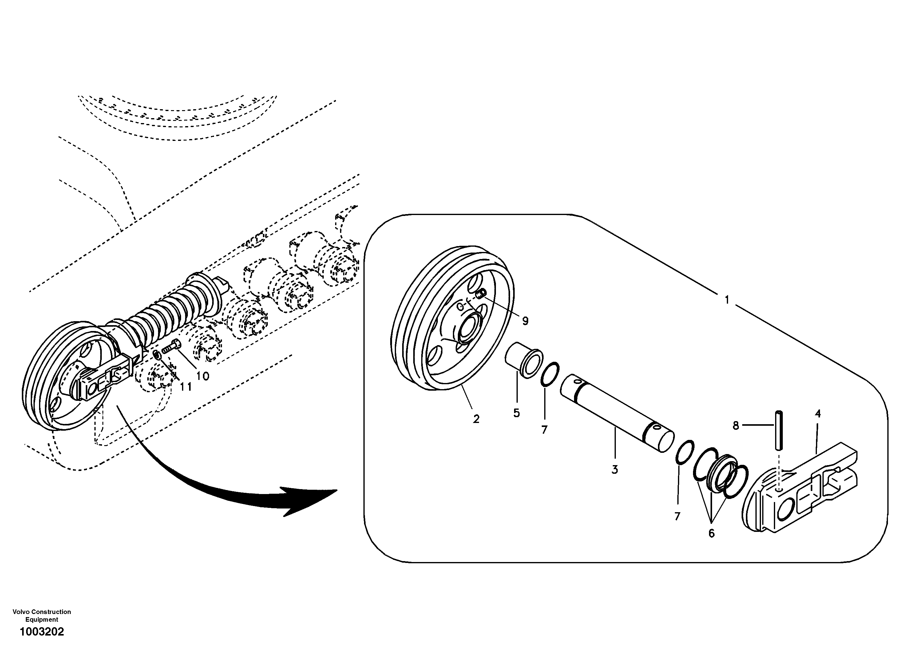 Front idler — volvo parts diagram