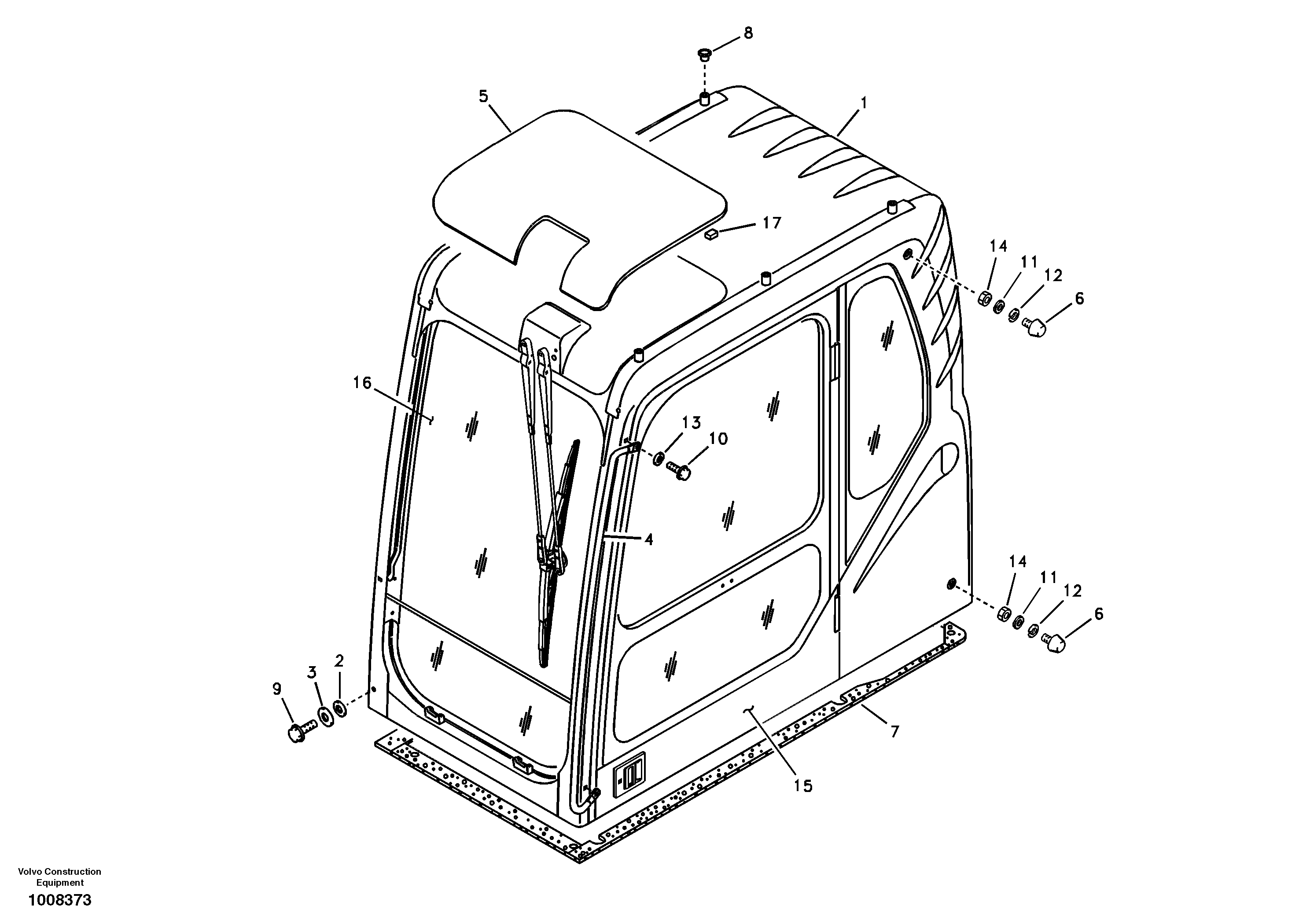 Operator's cab — volvo parts diagram