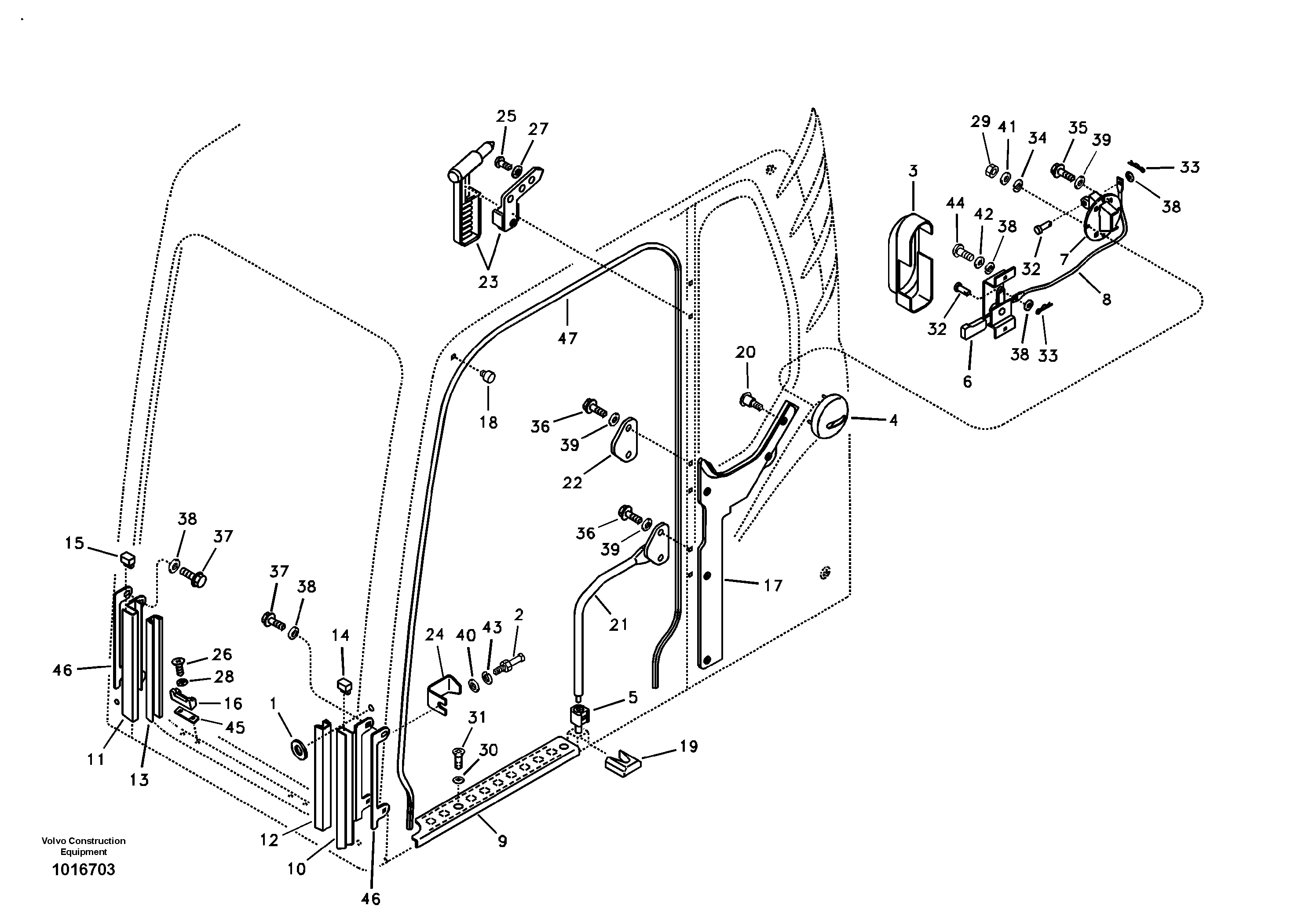 Operator's cab — volvo parts diagram