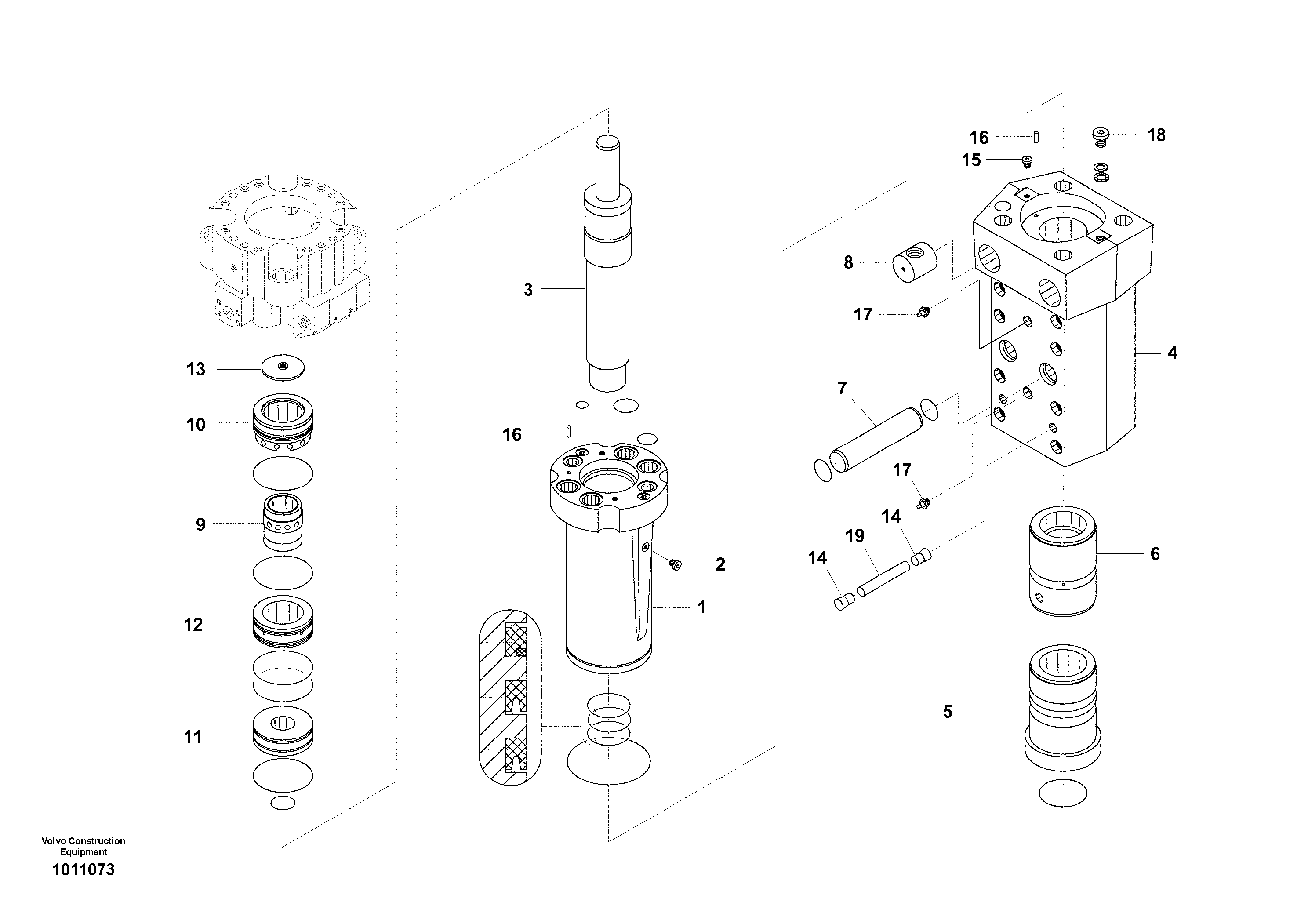 Hydraulic Hammer, Accumulator Housing — volvo parts diagram