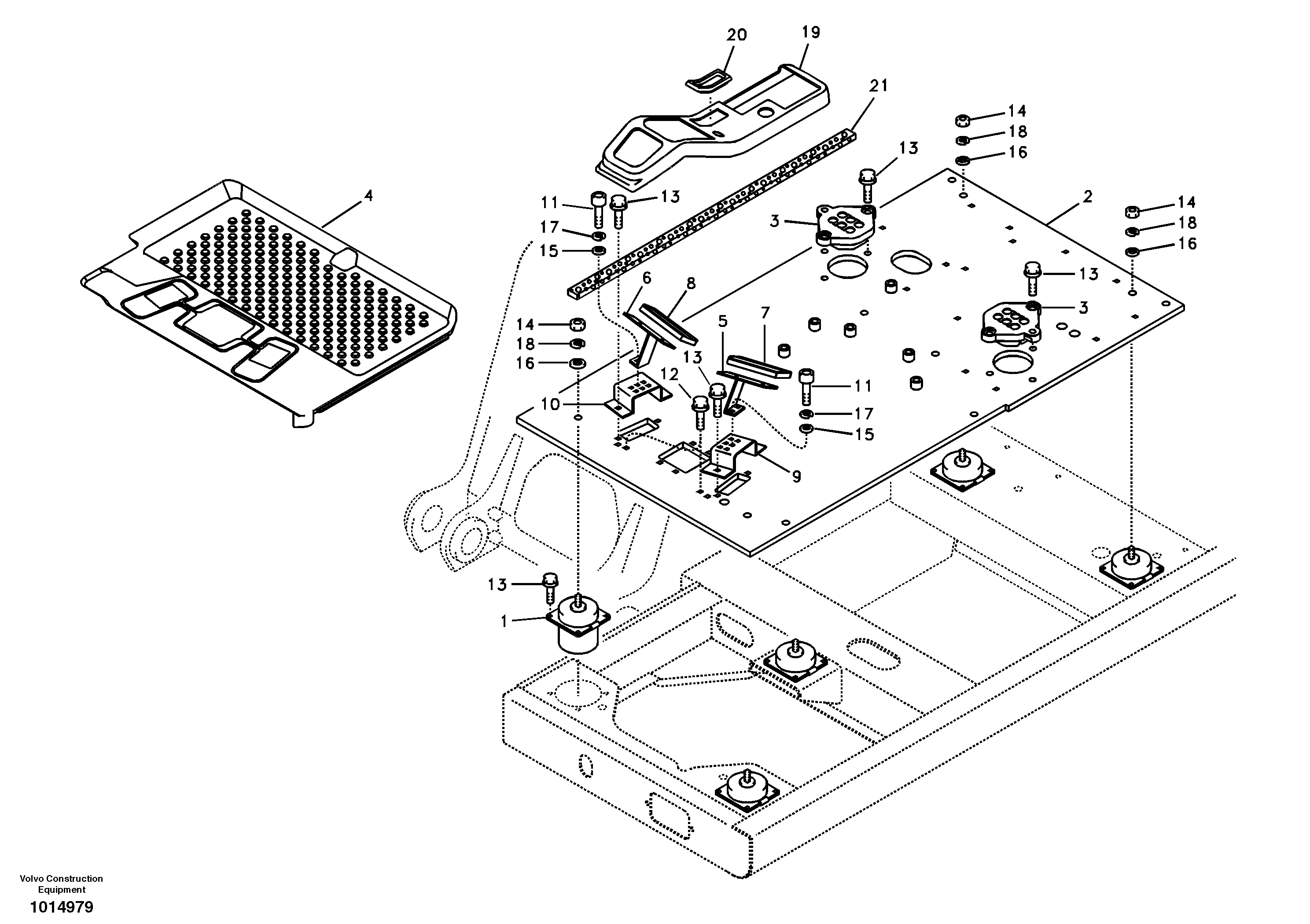 Cabin floor — volvo parts diagram