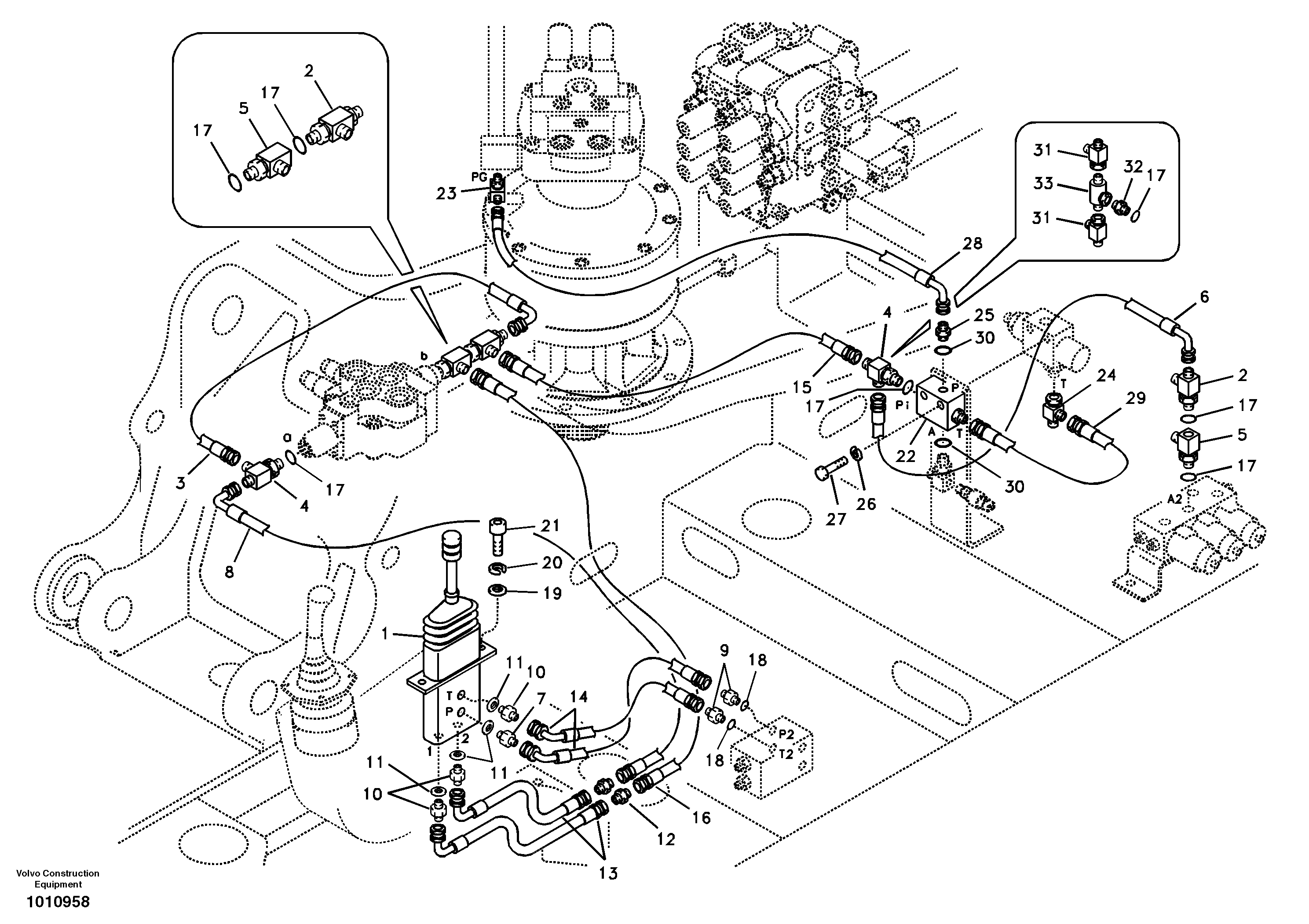 Servo system, dozer blade — volvo parts diagram