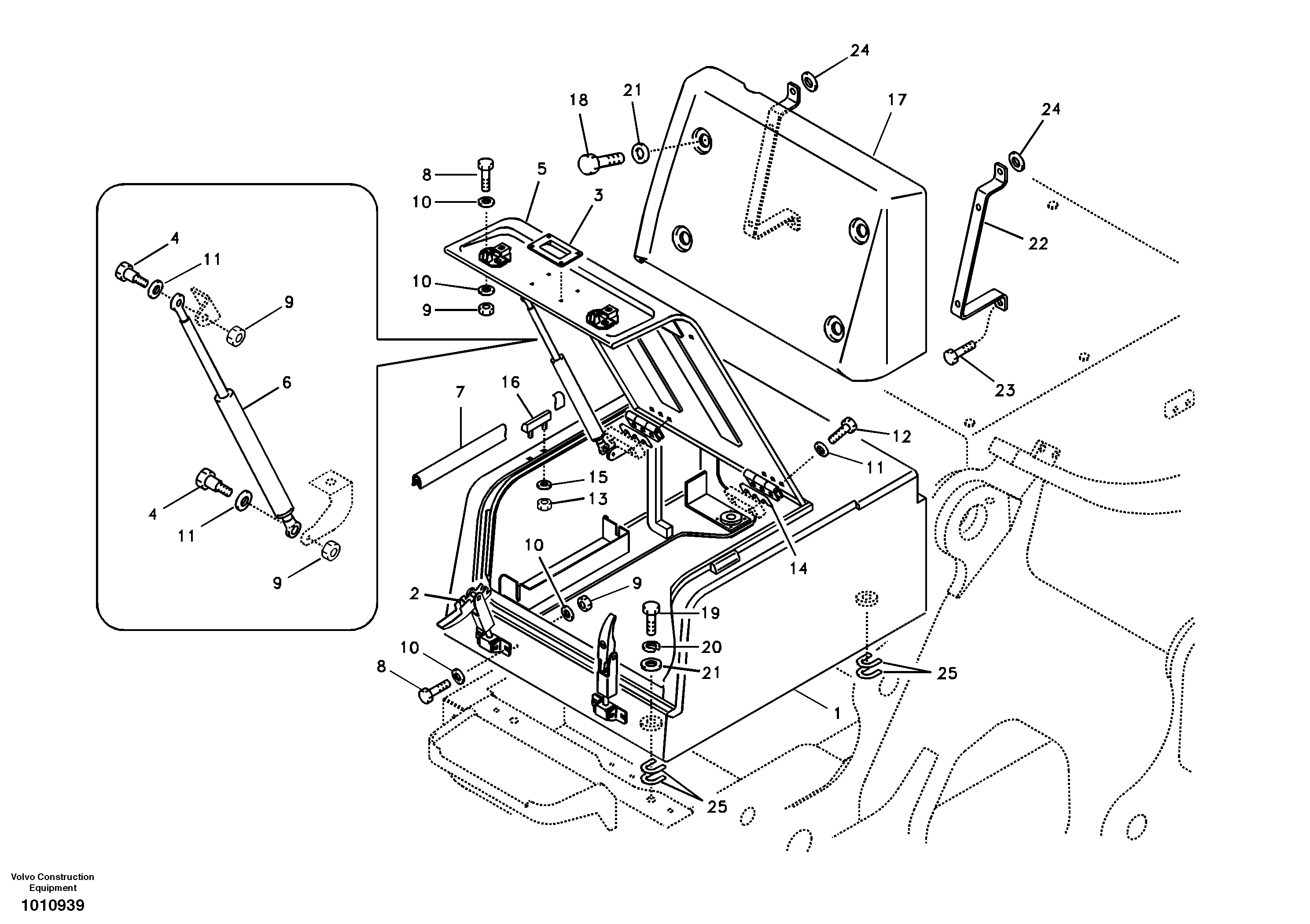 Tool box, cowl — volvo parts diagram