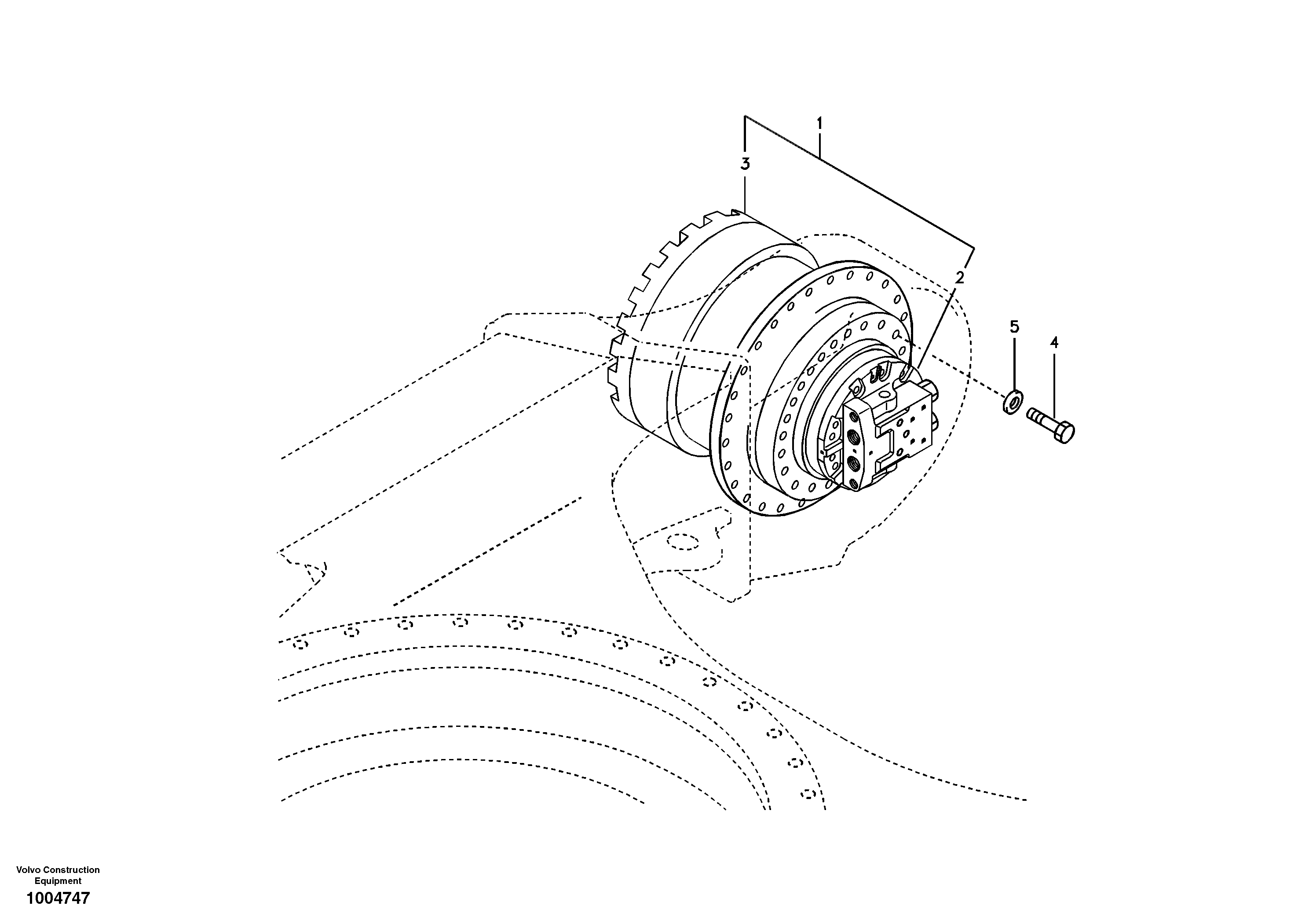 Travel motor with mounting parts — volvo parts diagram