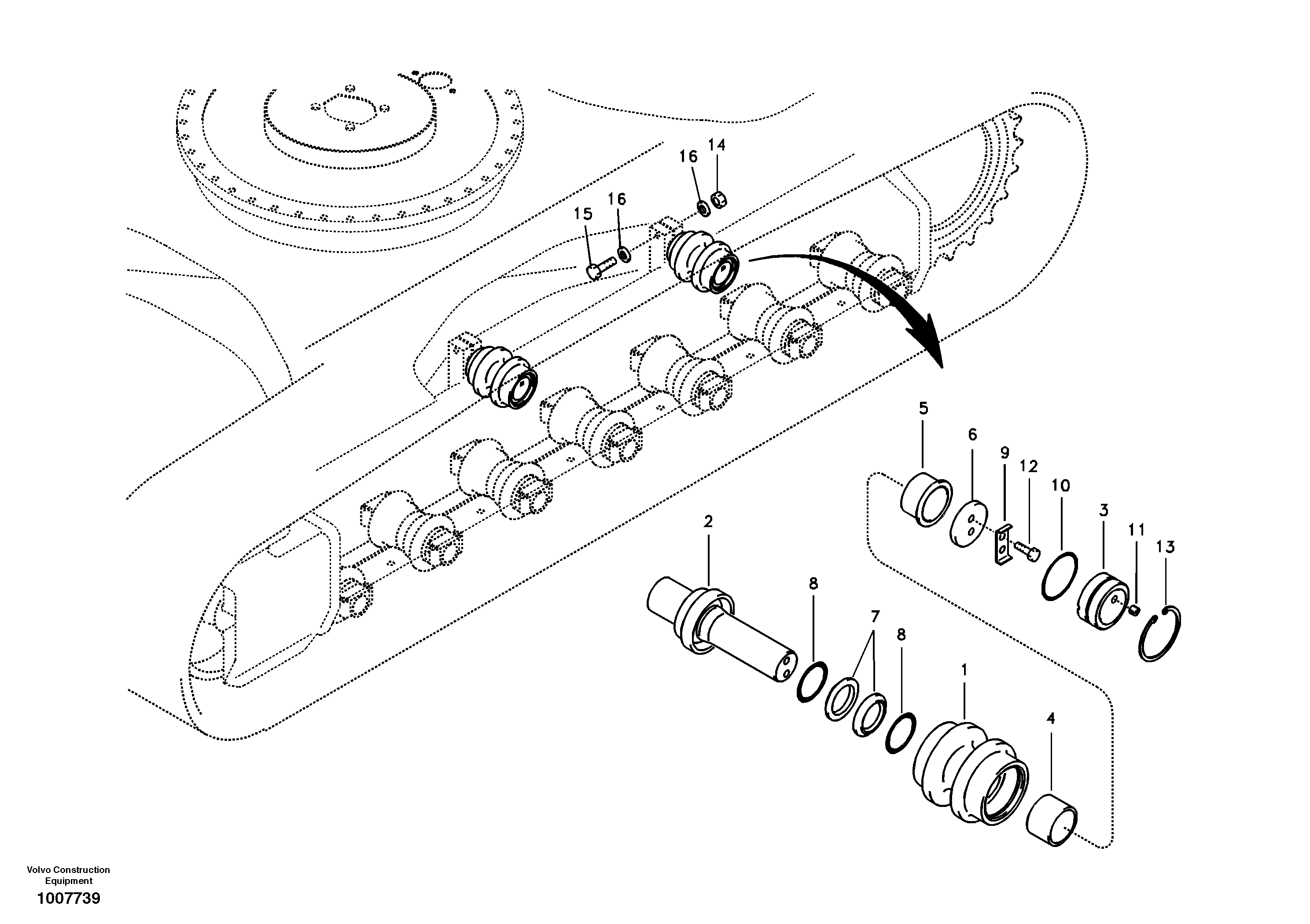 Top roller — volvo parts diagram