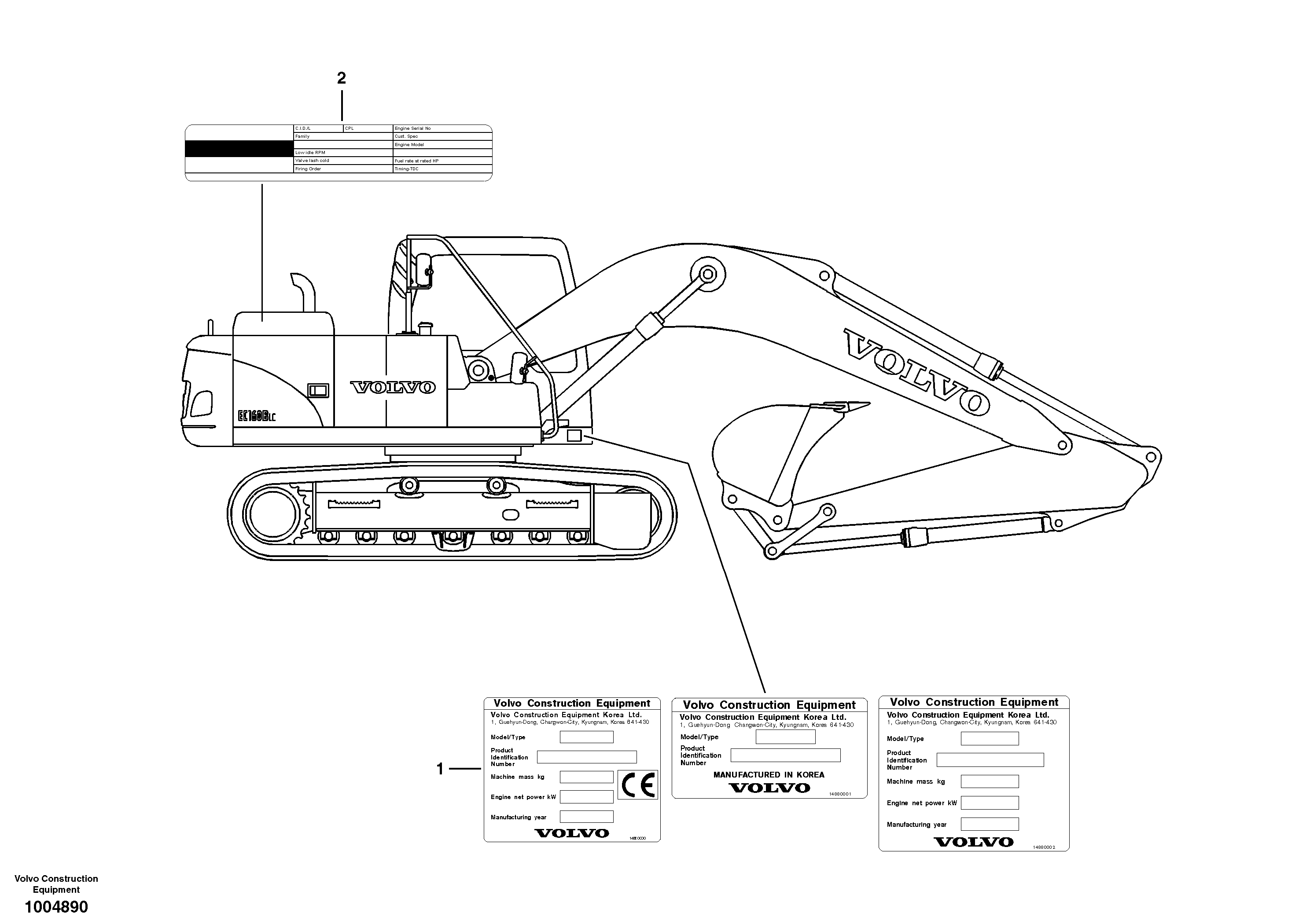 Product sign plate — volvo parts diagram