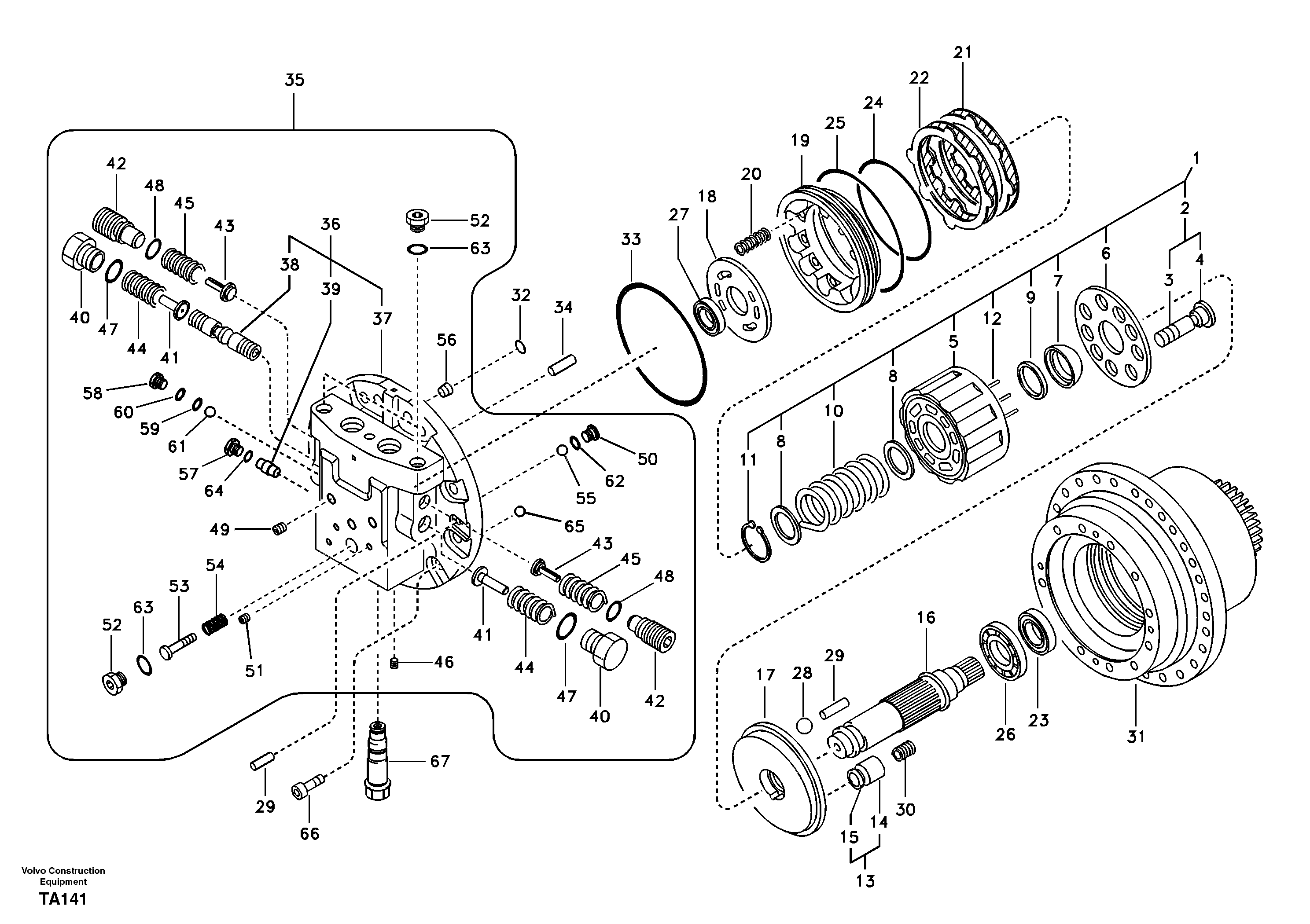 Travel motor — volvo parts diagram