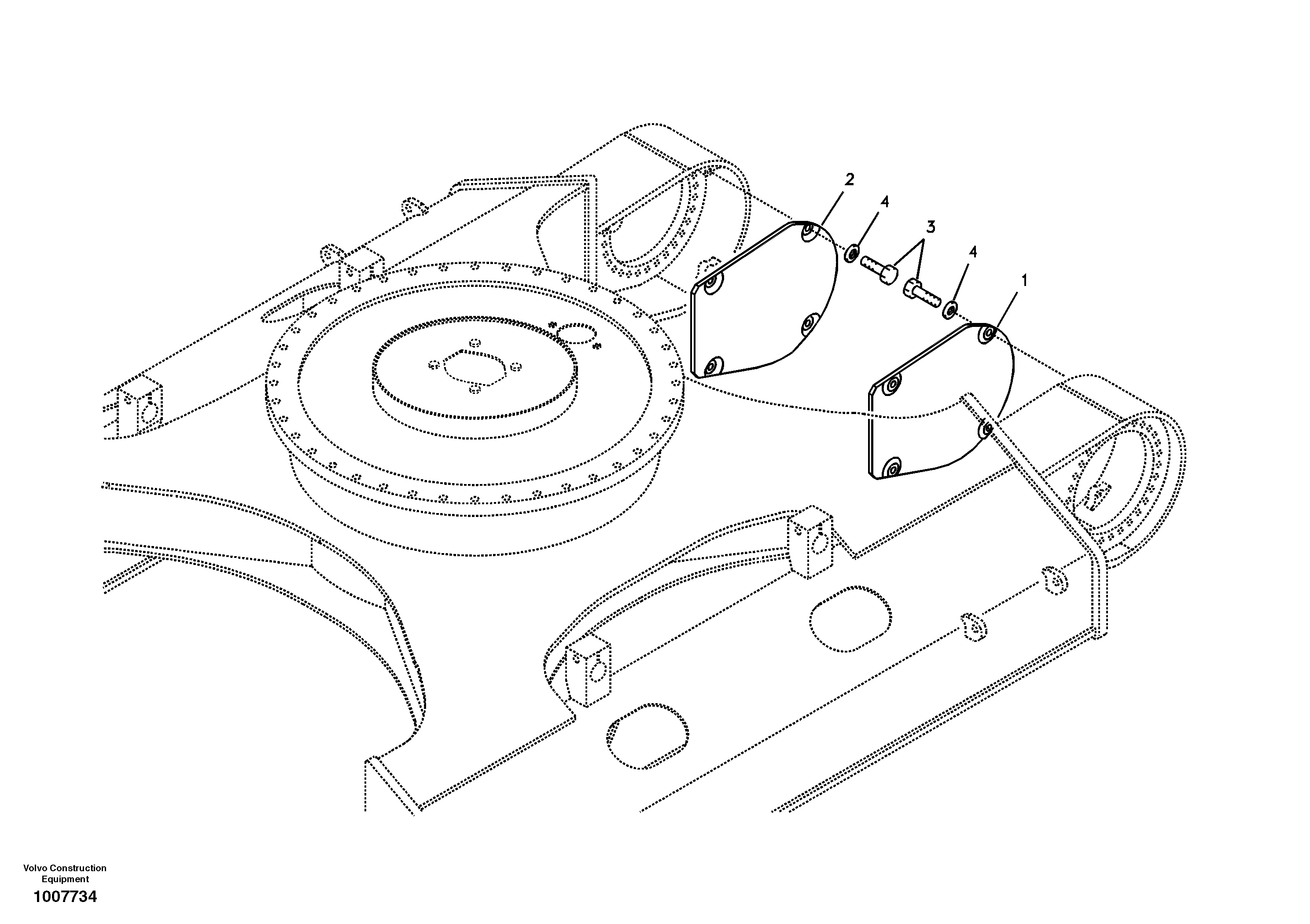 Protective plate for travel motor — volvo parts diagram