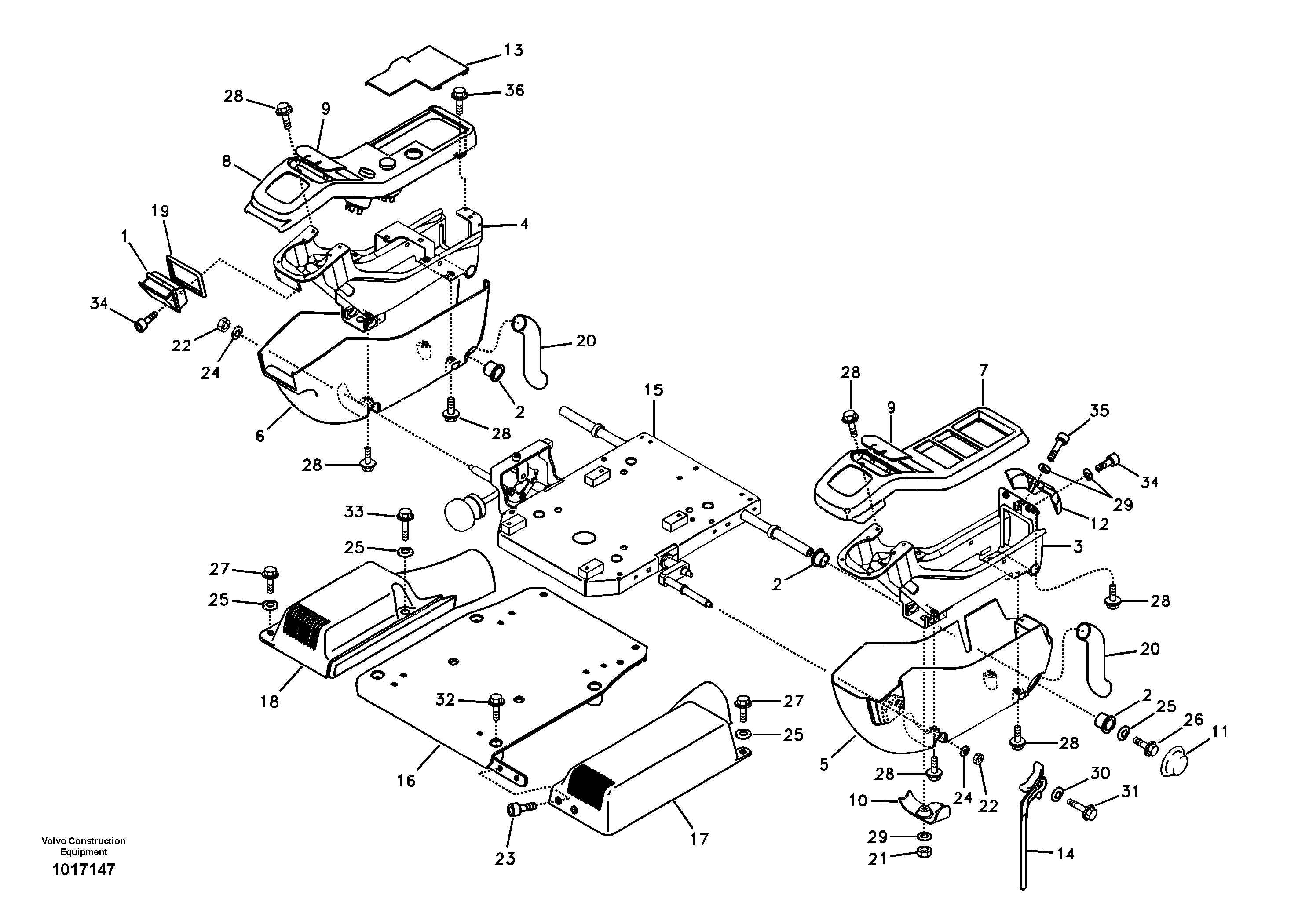 Instrument panel, control panel — volvo parts diagram