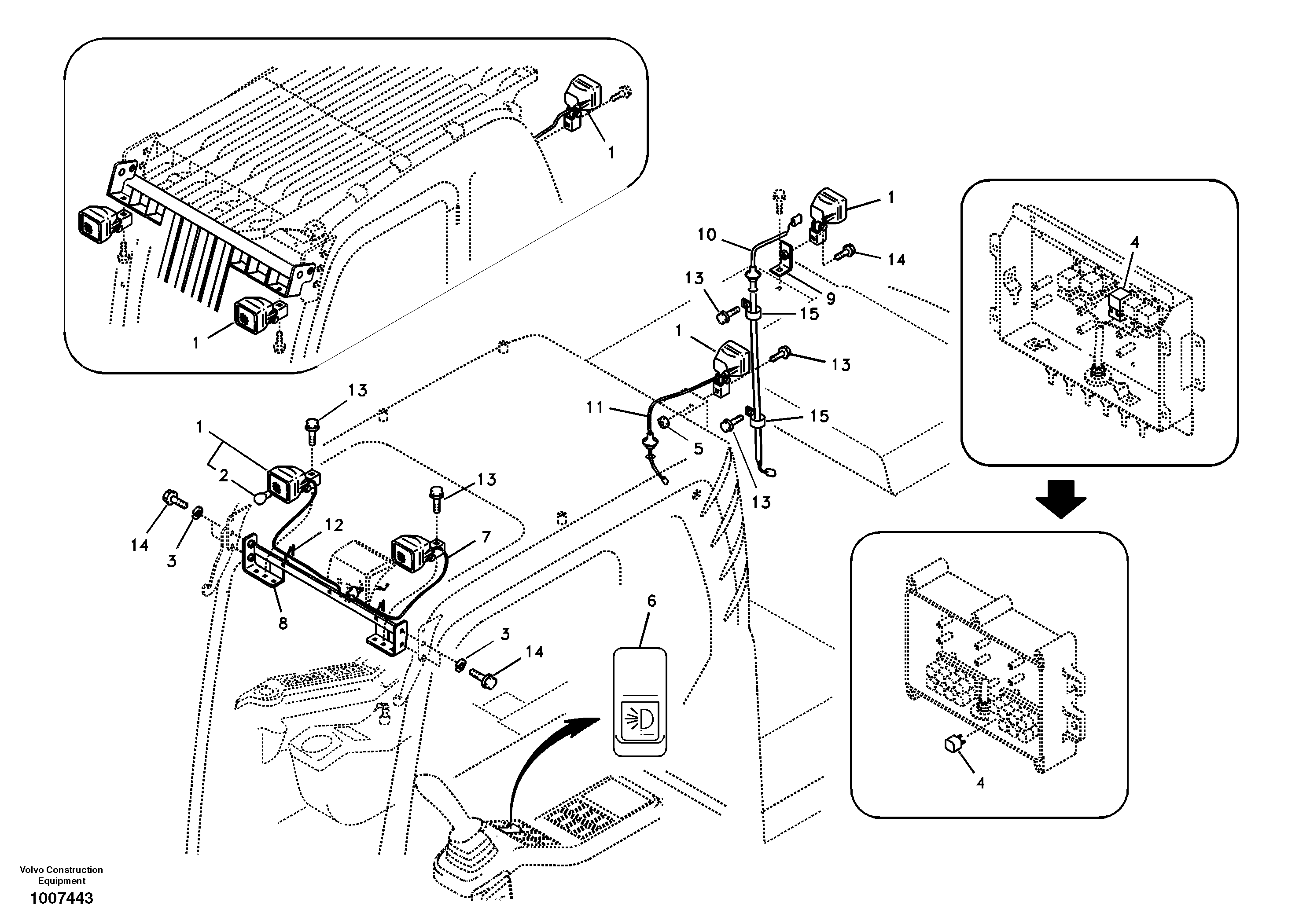 Work lights, extra — volvo parts diagram