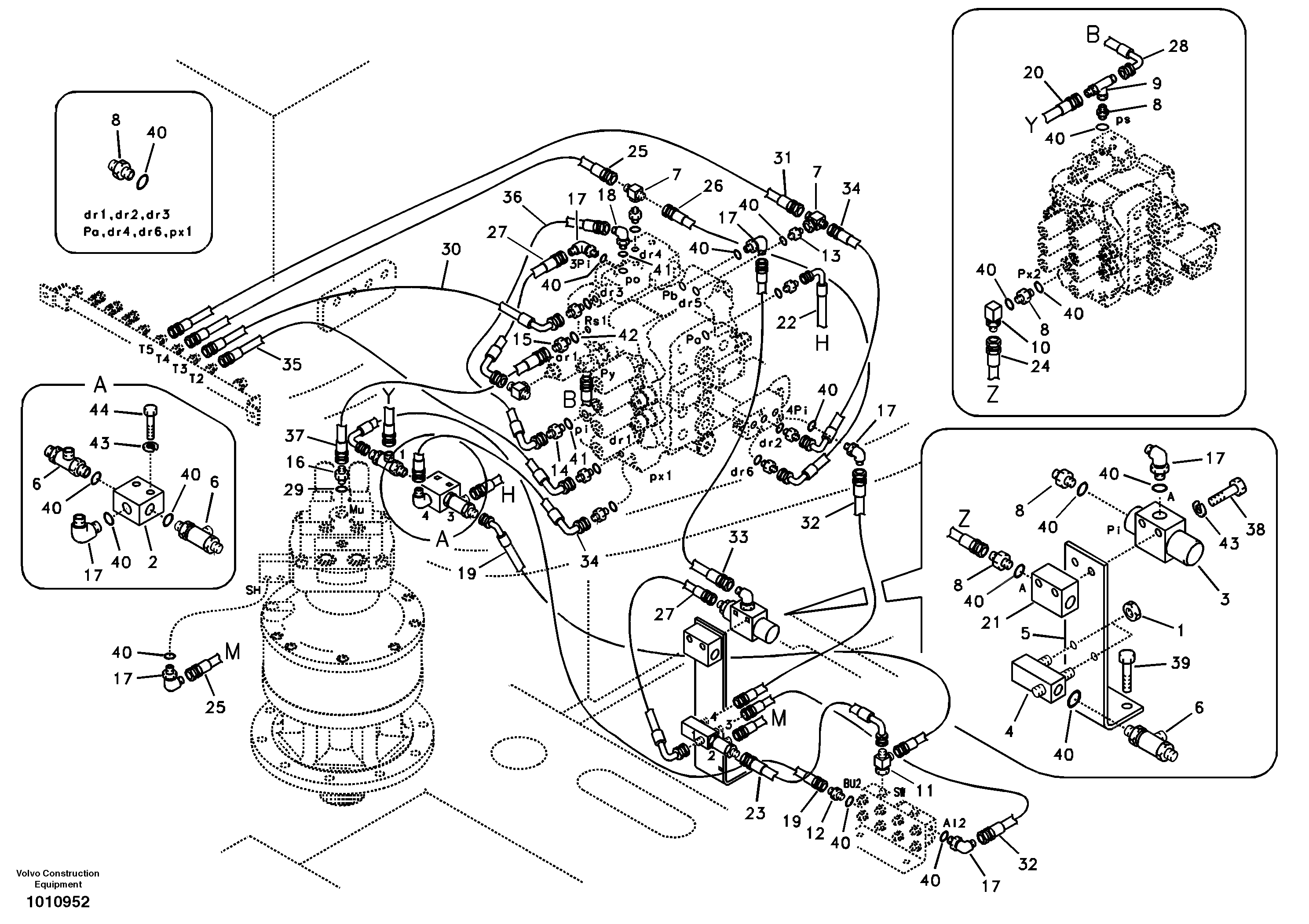 Servo system, control valve piping. — volvo parts diagram