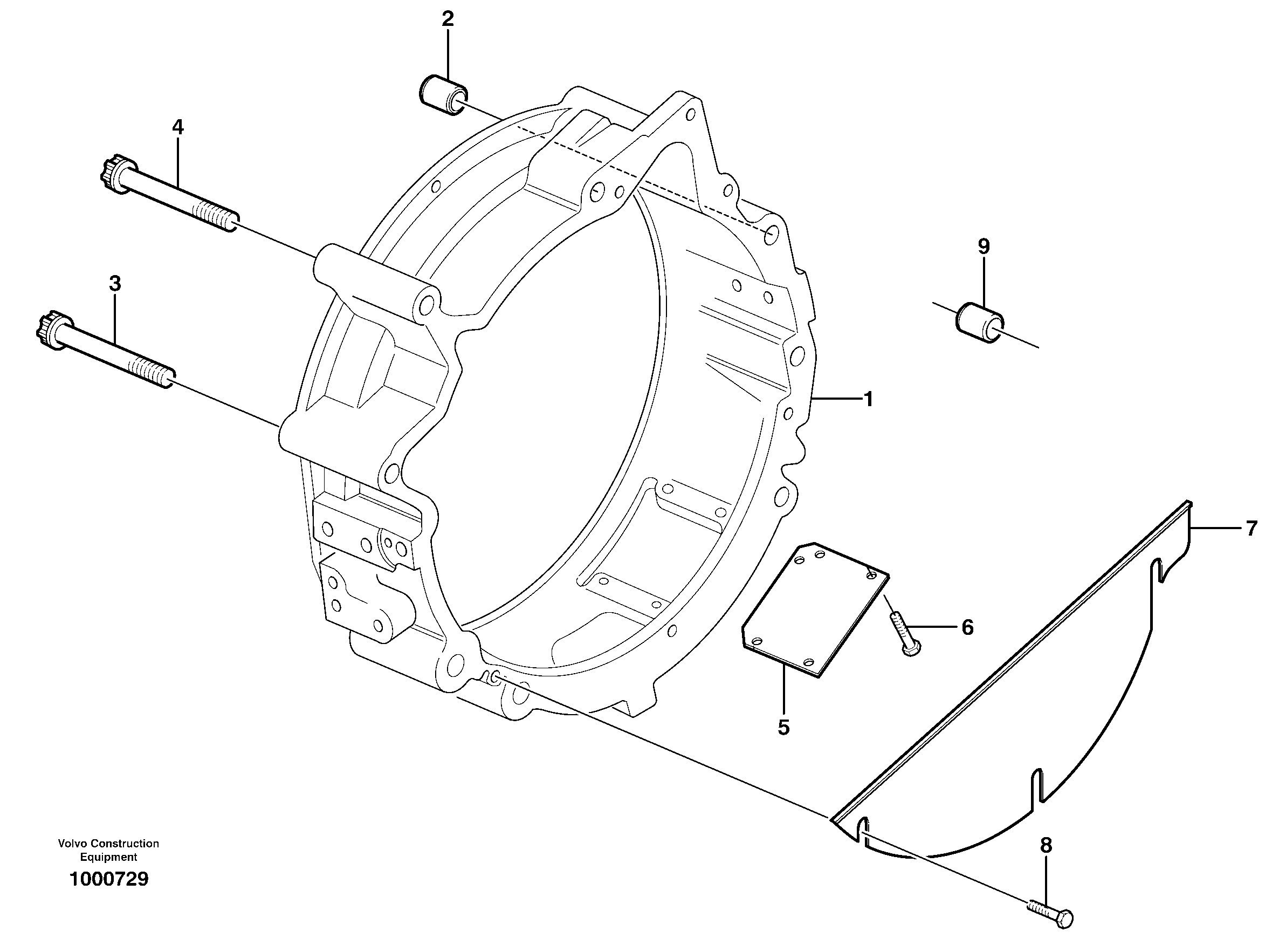 Flywheel housing — volvo parts diagram