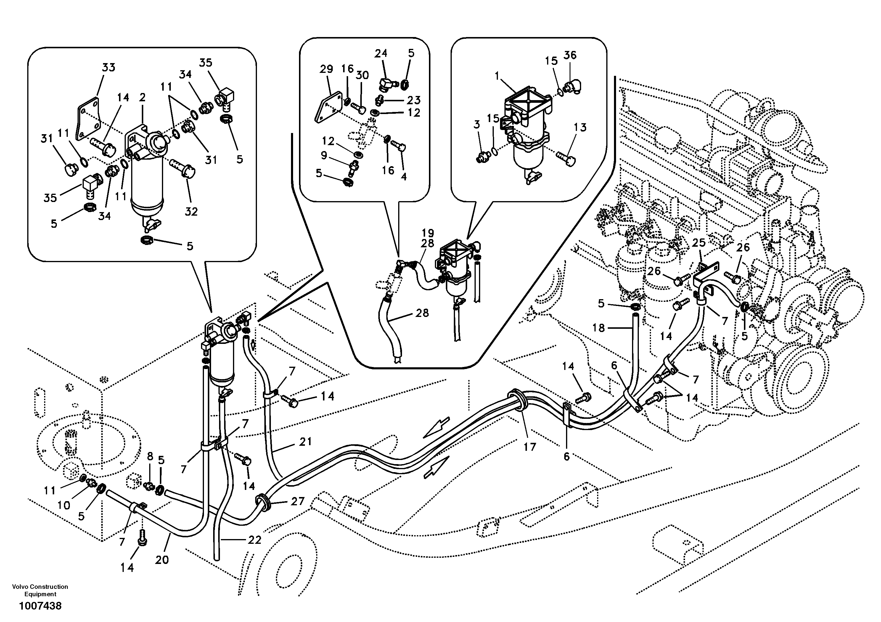 Fuel pipe - Fuel tank — volvo parts diagram