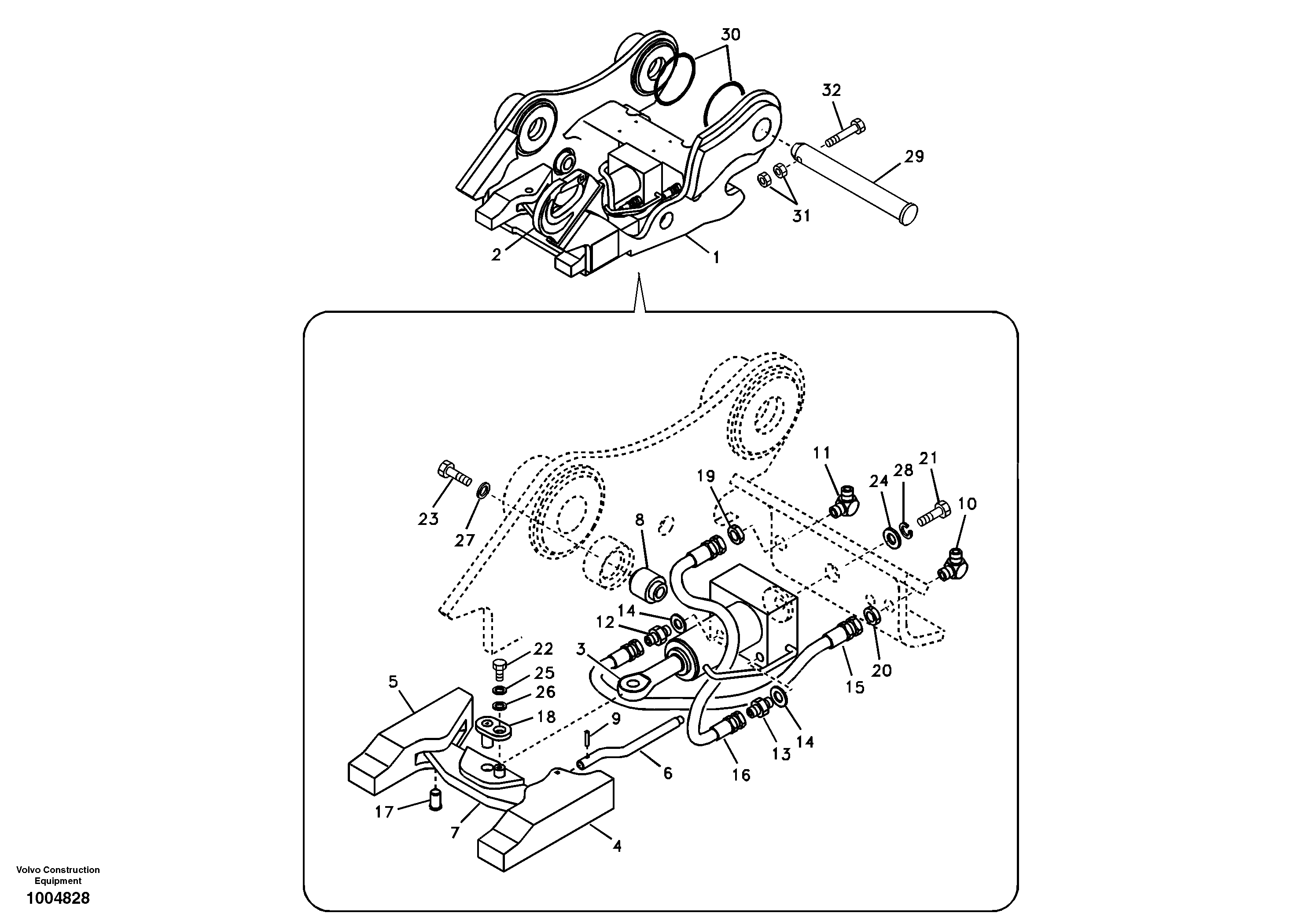 Attachment bracket, quickfit — volvo parts diagram
