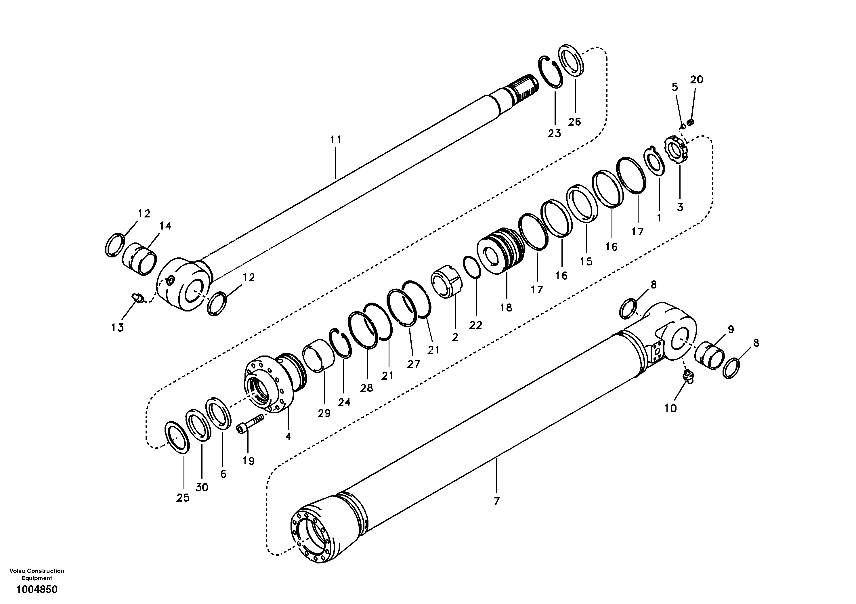 Bucket cylinder — volvo parts diagram