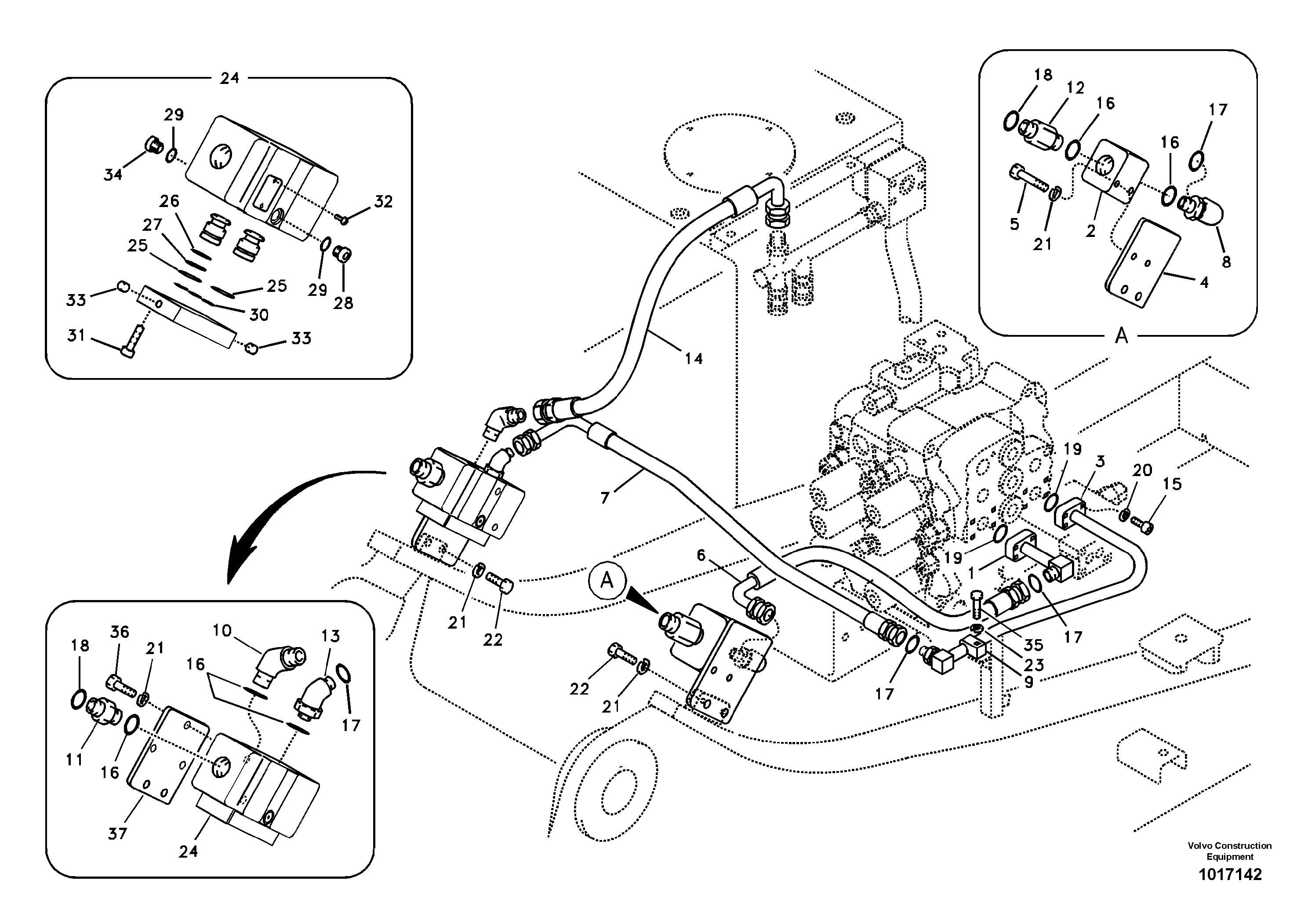 Working hydraulic, hammer and shear for upper — volvo parts diagram